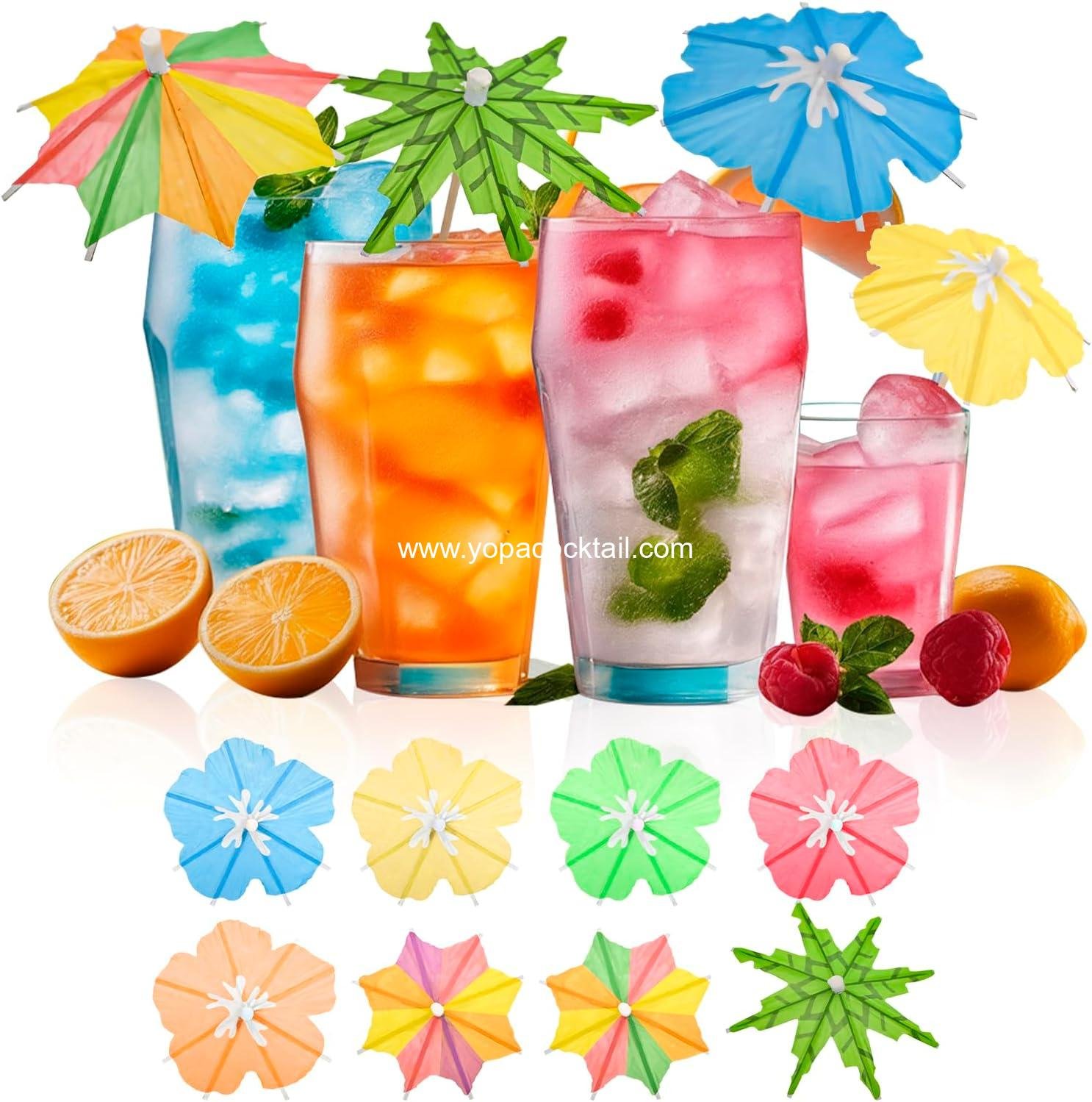 【3 Styles 150 PCS】Drink Umbrellas Cocktail Picks, Cocktail Umbrellas for Drinks, Drinking Parasols, Mini Paper Umbrella Toothpicks Sticks for Tiki, Luau, Hawaiian Tropical Party Decoration Garnish.