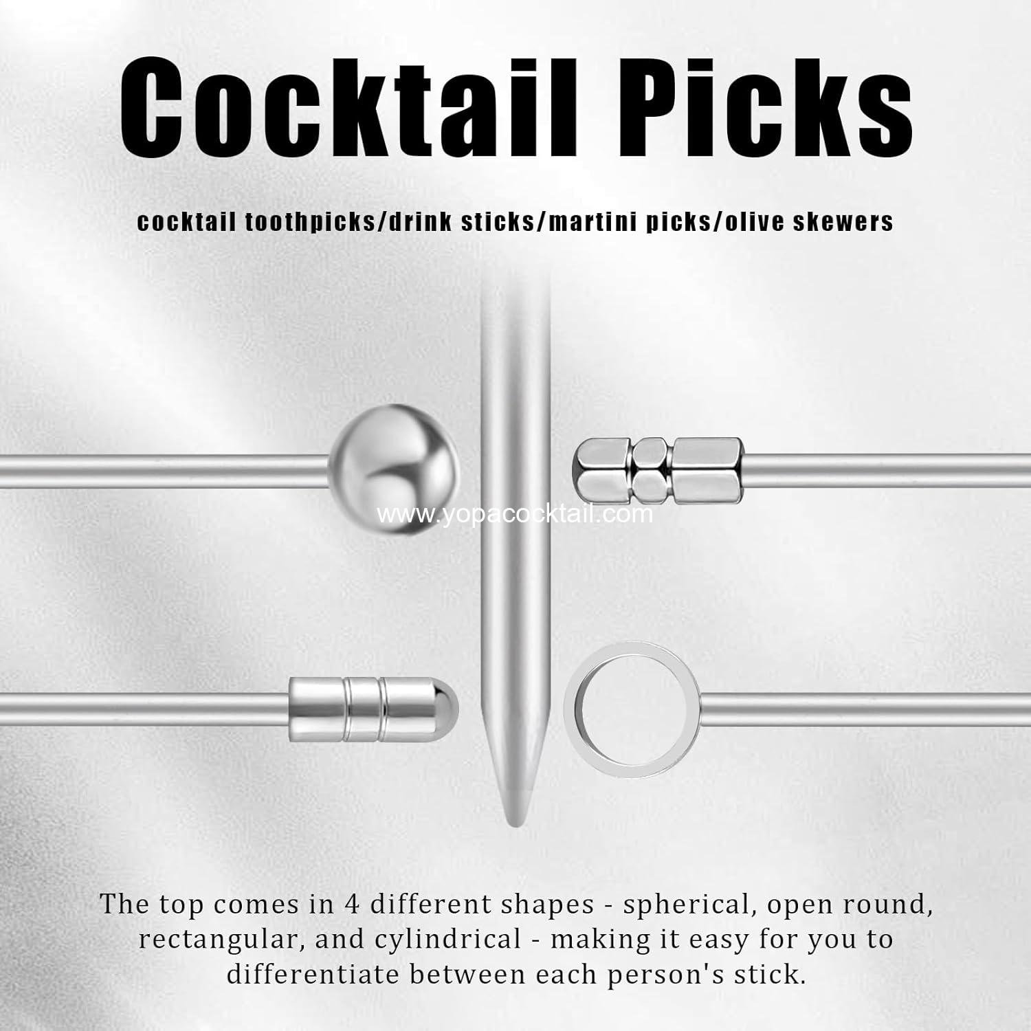 Wholesale Cocktail Picks, 16 Pcs Metal Martini Picks, Reusable Stainless Steel Drink Sticks with Storage Cup, Bloody Mary Skewers for Appetizers, Sandwiches, BBQ Snacks, Olives, Fruits Supplier