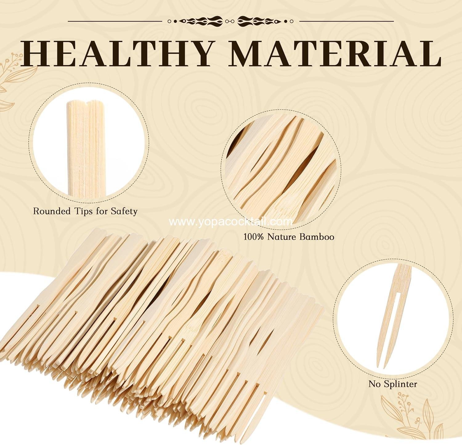 Wholesale Bamboo Mini Disposable Forks 3.5