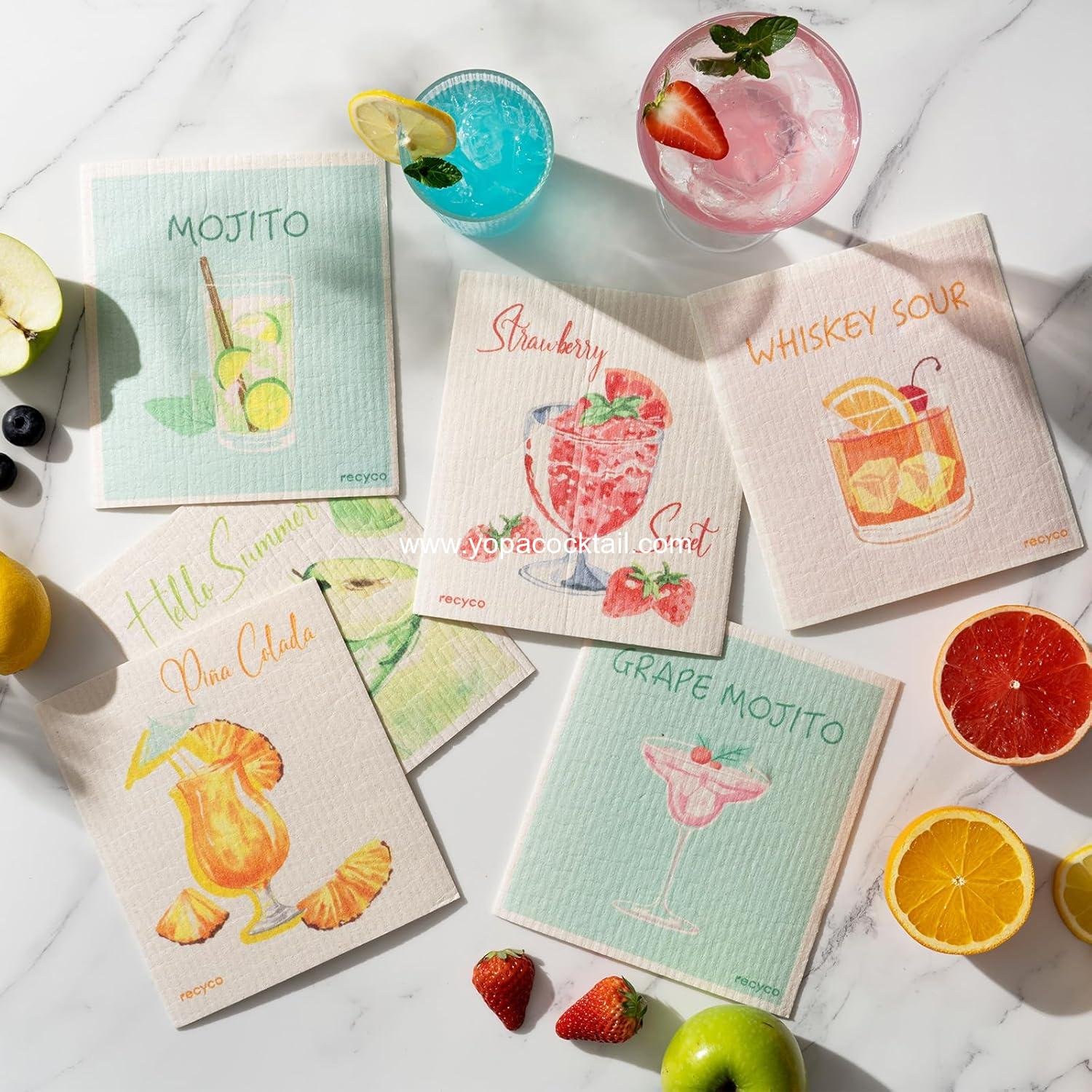 OEM Swedish Dishcloths for Kitchen | 6 Pack Washable Cocktail Dish Rags | Absorbent Cellulose Cleaning Paper Towels | Reusable 8 OEM Swedish Dishcloths for Kitchen | 6 Pack Washable Cocktail Dish Rags | Absorbent Cellulose Cleaning Paper Towels | Reusable 8