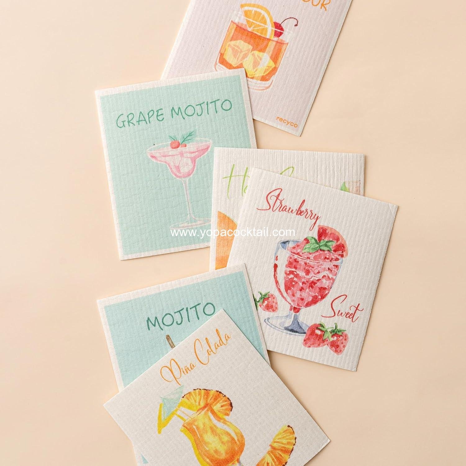 OEM Swedish Dishcloths for Kitchen | 6 Pack Washable Cocktail Dish Rags | Absorbent Cellulose Cleaning Paper Towels | Reusable 8 OEM Swedish Dishcloths for Kitchen | 6 Pack Washable Cocktail Dish Rags | Absorbent Cellulose Cleaning Paper Towels | Reusable 8