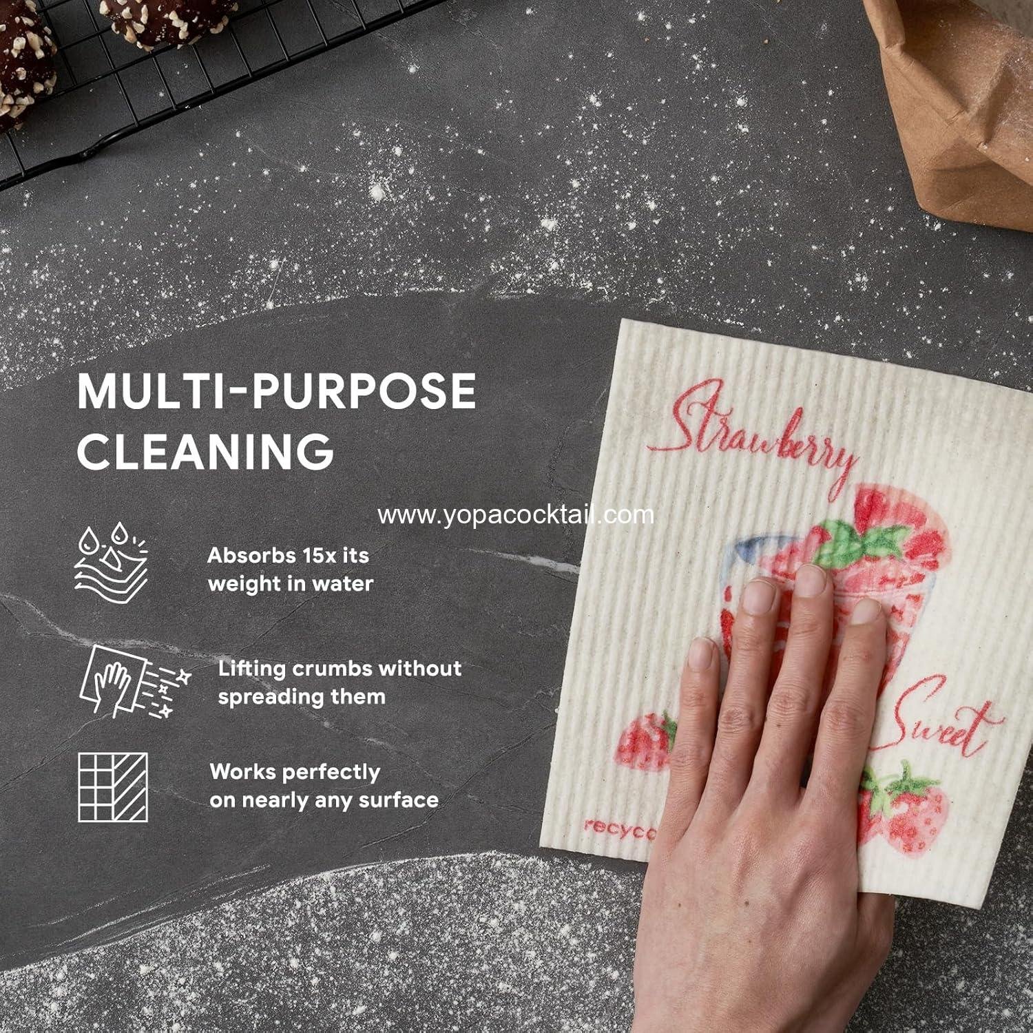 OEM Swedish Dishcloths for Kitchen | 6 Pack Washable Cocktail Dish Rags | Absorbent Cellulose Cleaning Paper Towels | Reusable 8 OEM Swedish Dishcloths for Kitchen | 6 Pack Washable Cocktail Dish Rags | Absorbent Cellulose Cleaning Paper Towels | Reusable 8