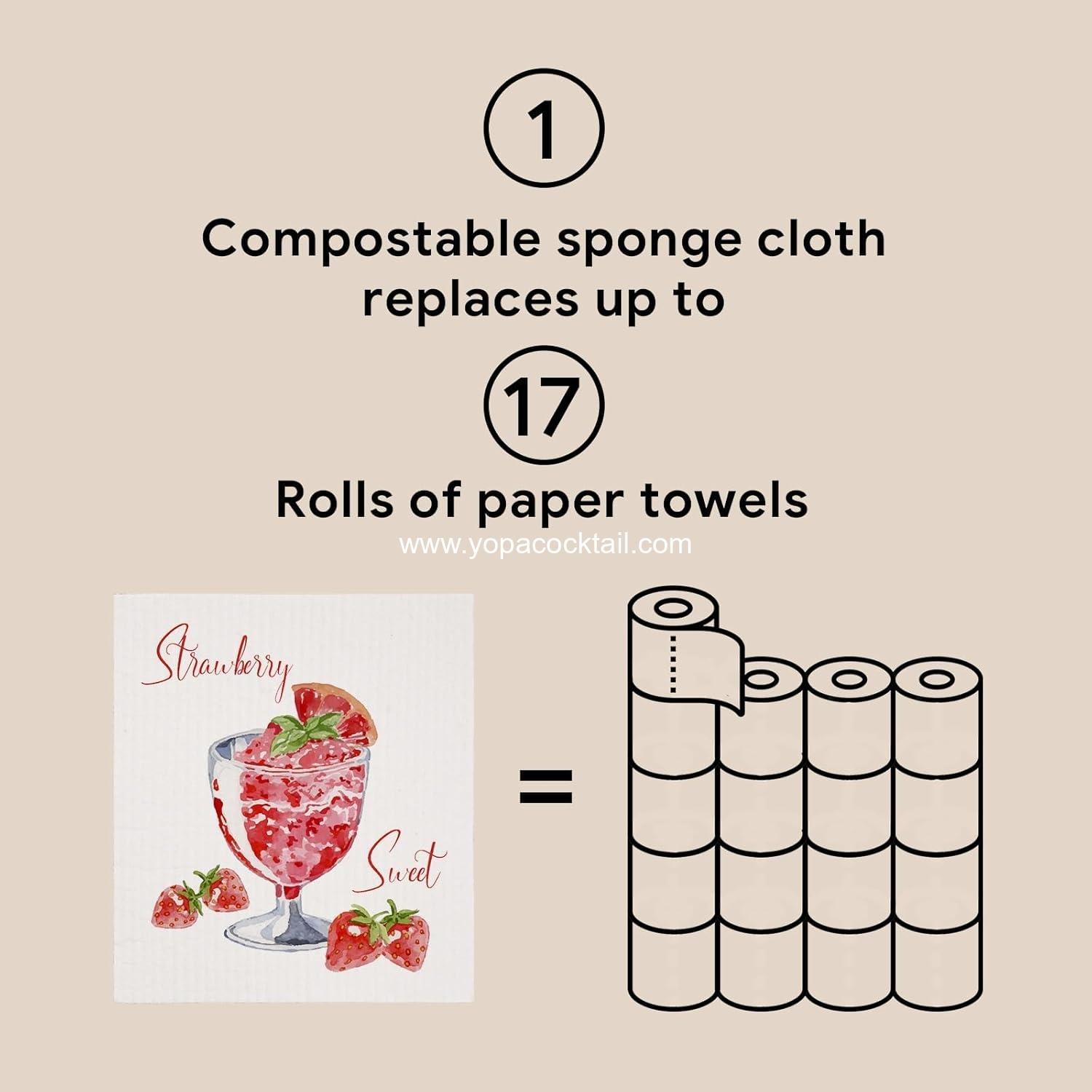 OEM Swedish Dishcloths for Kitchen | 6 Pack Washable Cocktail Dish Rags | Absorbent Cellulose Cleaning Paper Towels | Reusable 8 OEM Swedish Dishcloths for Kitchen | 6 Pack Washable Cocktail Dish Rags | Absorbent Cellulose Cleaning Paper Towels | Reusable 8