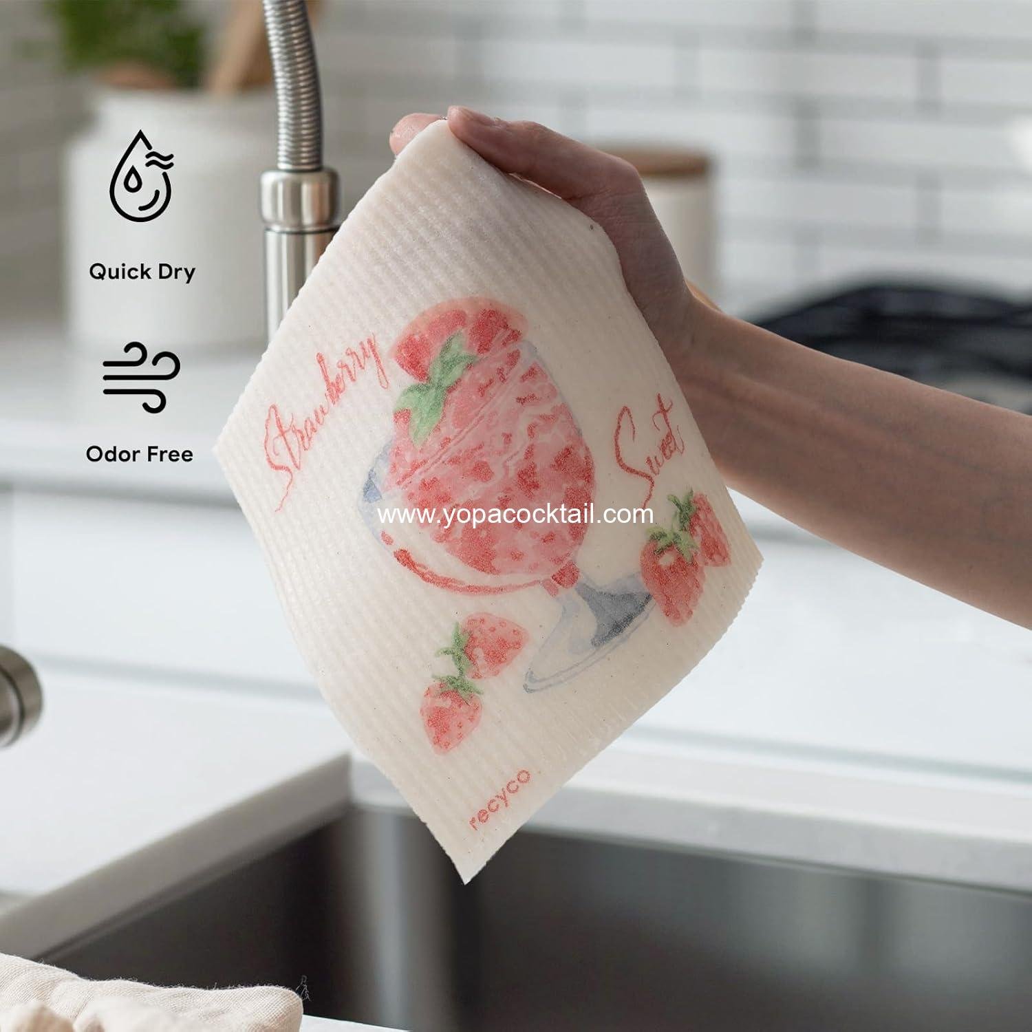 OEM Swedish Dishcloths for Kitchen | 6 Pack Washable Cocktail Dish Rags | Absorbent Cellulose Cleaning Paper Towels | Reusable 8 OEM Swedish Dishcloths for Kitchen | 6 Pack Washable Cocktail Dish Rags | Absorbent Cellulose Cleaning Paper Towels | Reusable 8