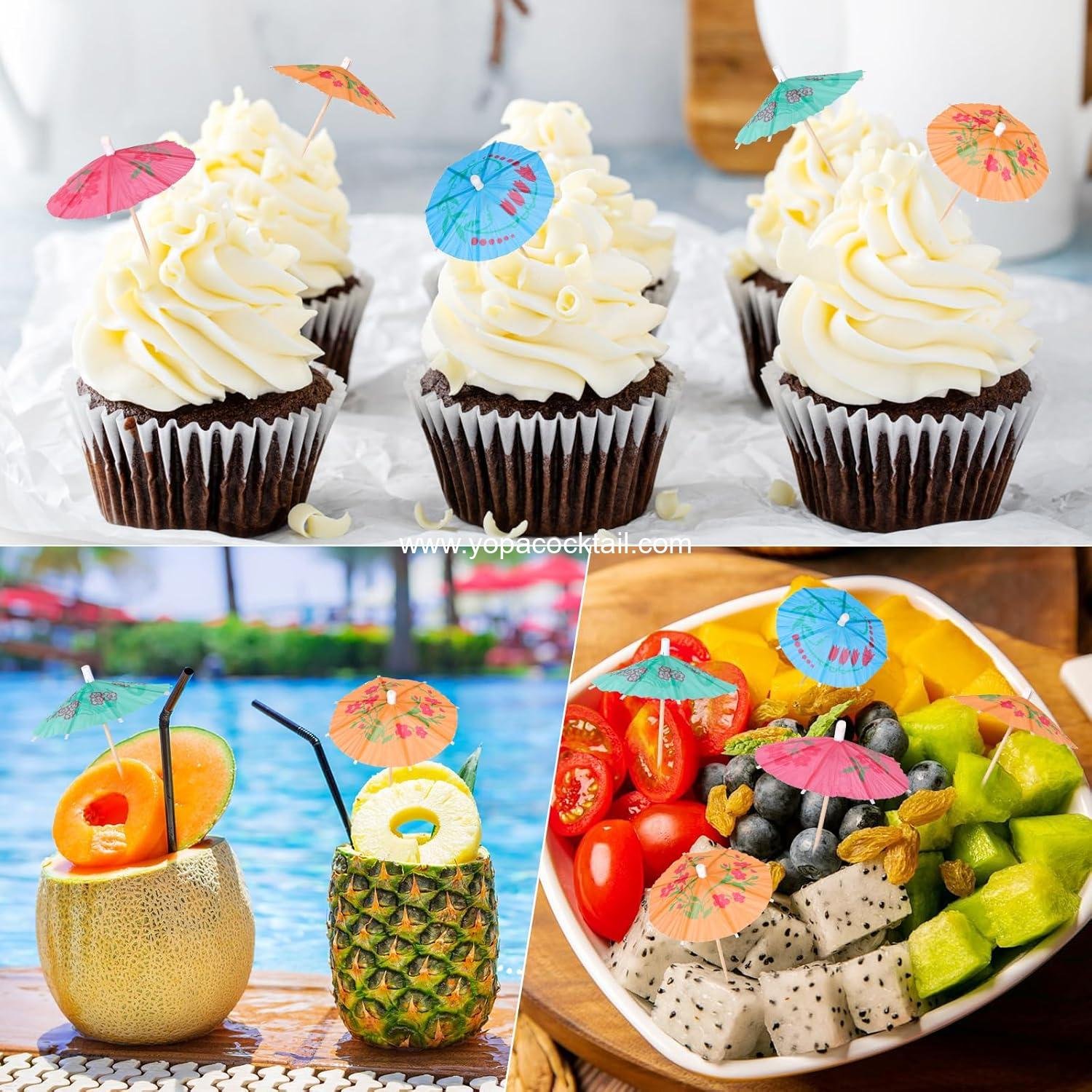 Wholesale 100 PCS Drink Umbrellas Cocktail Picks - Mini Paper Cocktail Umbrellas for Tropical Beach Pool Luau Party Decorations Supplier