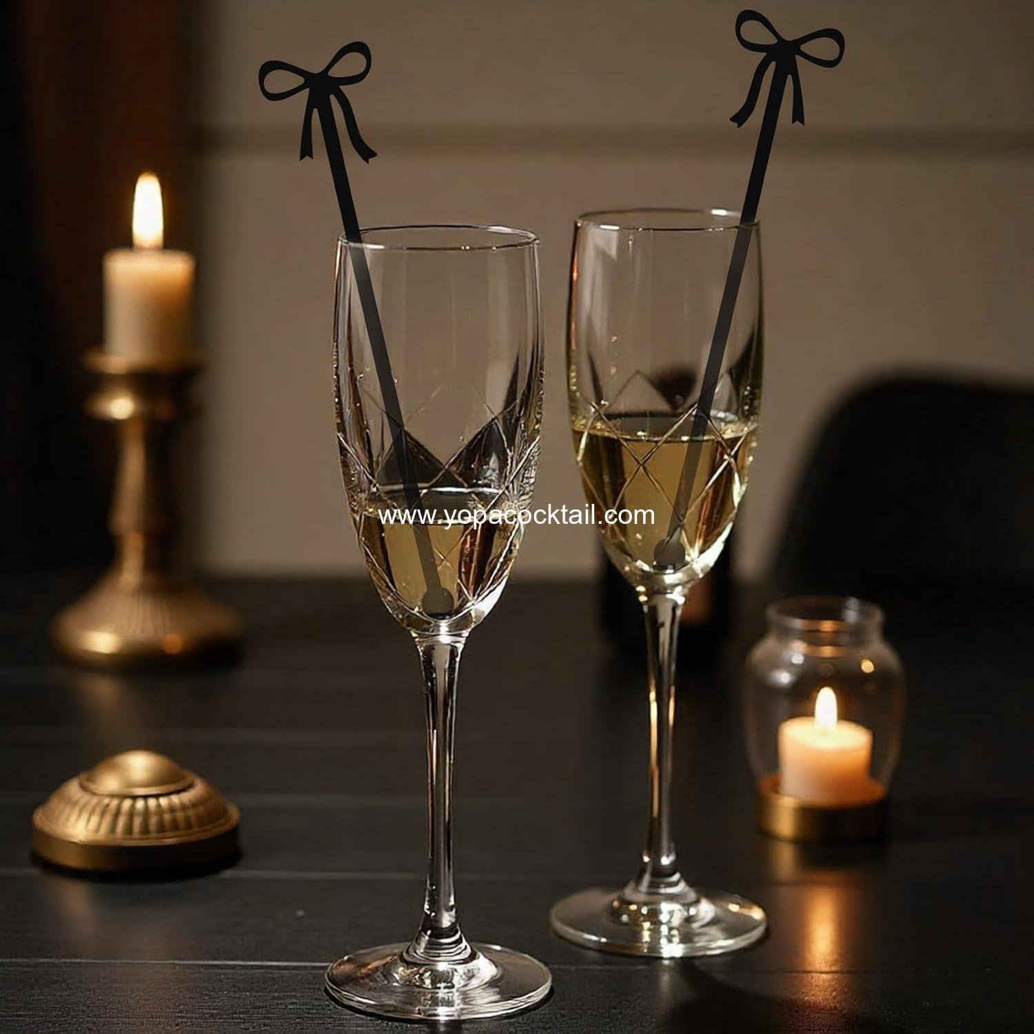 Wholesale 20 Black Bow Acrylic Cocktail Stirrers, 6-Inch Reusable Plastic Drink Stirrer for Weddings, Birthdays, Bridal and Bachelorette Parties, Cupcake Decorations - Supplier Wholesale 20 Black Bow Acrylic Cocktail Stirrers, 6-Inch Reusable Plastic Drink Stirrer for Weddings, Birthdays, Bridal and Bachelorette Parties, Cupcake Decorations - Supplier