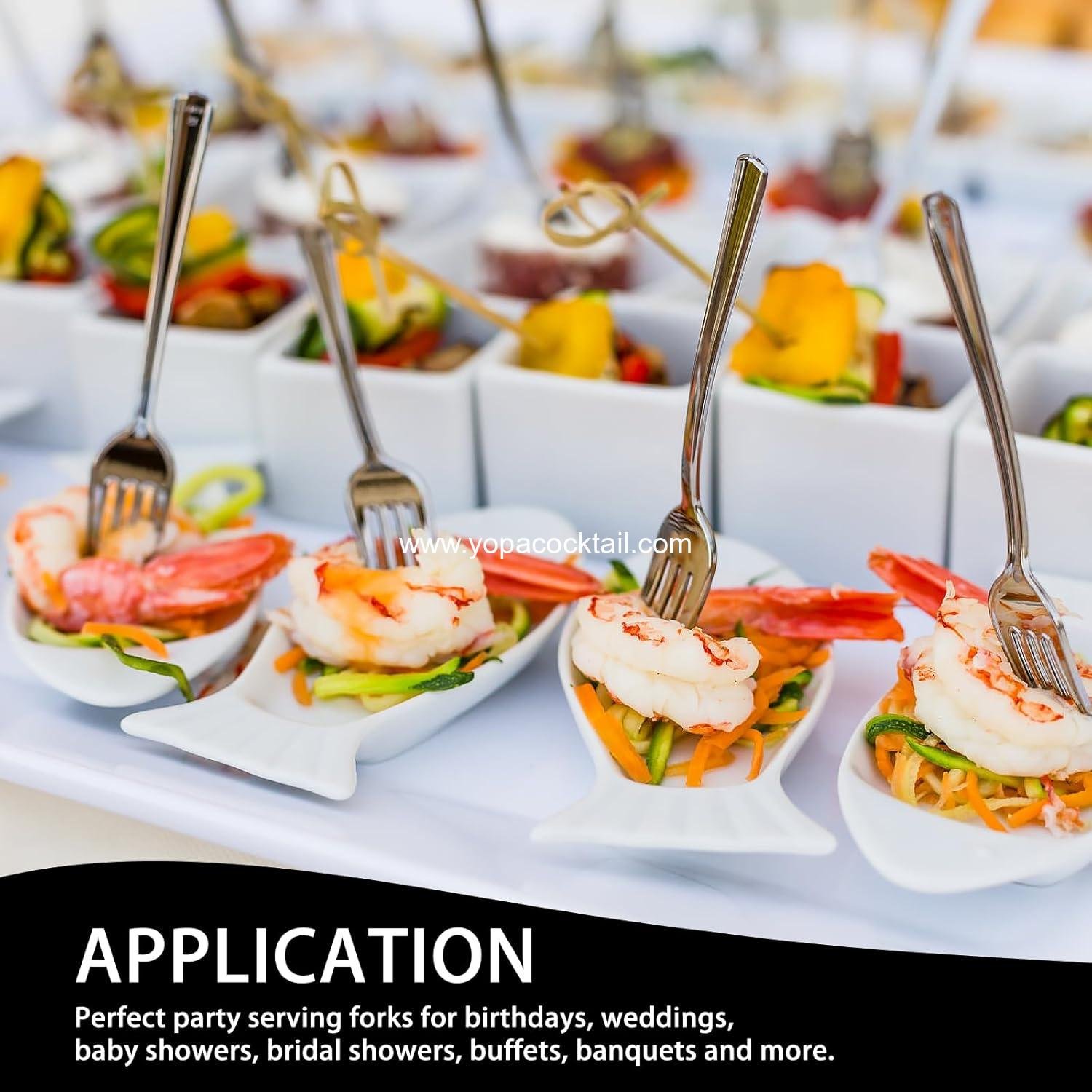 Wholesale 4 Inch Silver Plastic Mini Forks, 100 Pack Disposable Heavy Duty Appetizer Forks for Parties, Desserts, Charcuterie, Samples, Cocktails, and Strawberries - Supplier