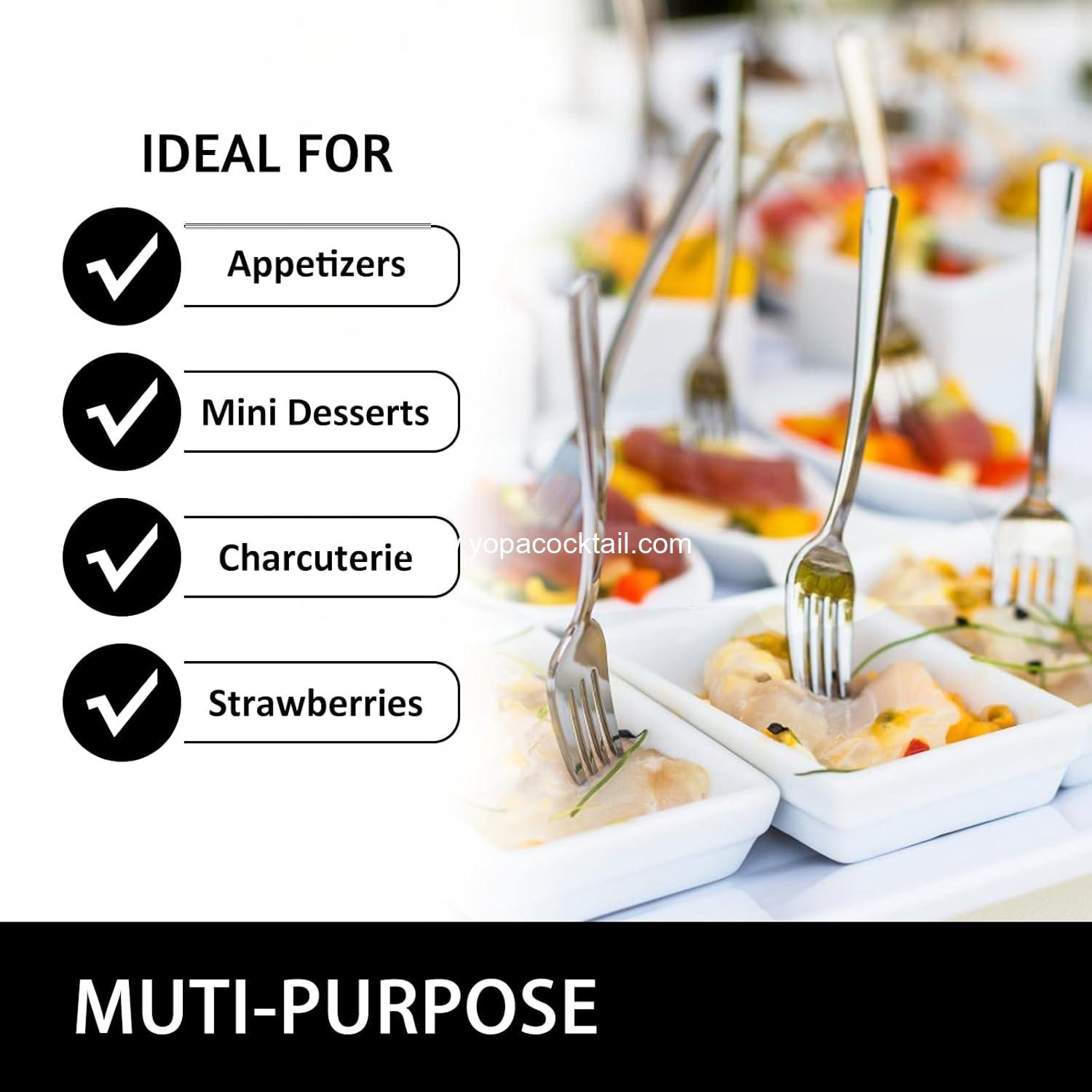 Wholesale 4 Inch Silver Plastic Mini Forks, 100 Pack Disposable Heavy Duty Appetizer Forks for Parties, Desserts, Charcuterie, Samples, Cocktails, and Strawberries - Supplier
