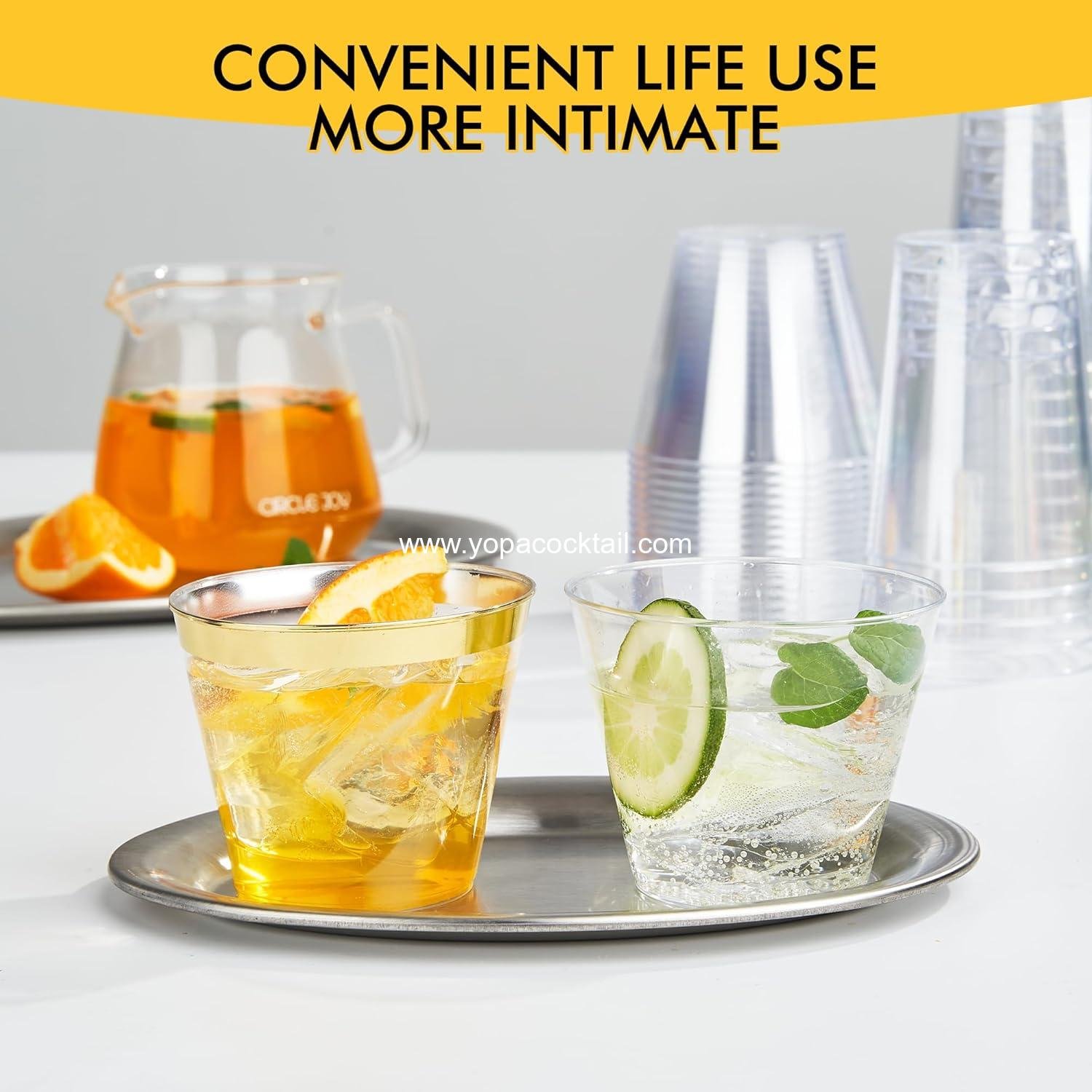 Wholesale 200 Pack 9 oz Clear Plastic Cups for Parties - Disposable Wine Glasses, Cocktail Cups, Plastic Cups Supplier