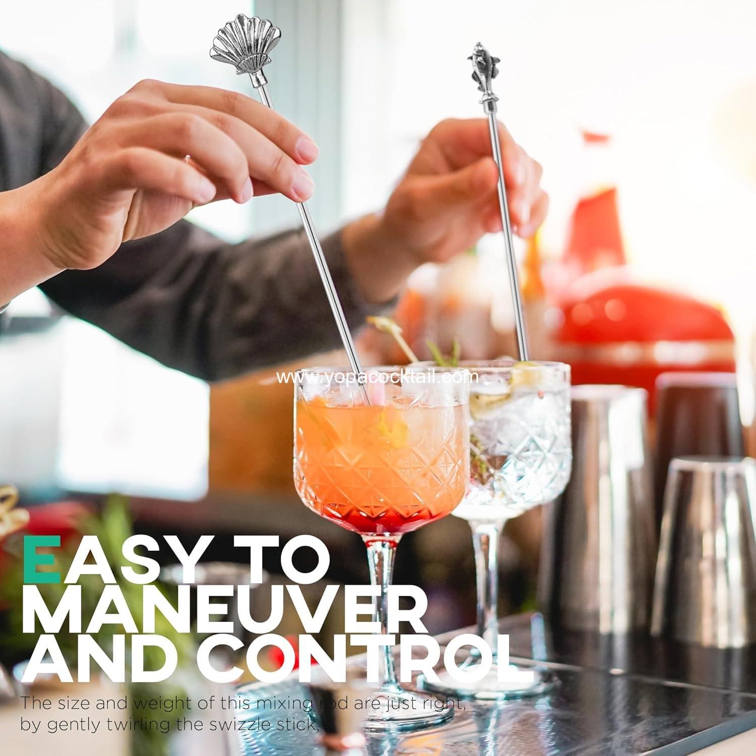 Wholesale 7.5-Inch Stainless Steel Coffee Beverage Stirrers with Animal Design, Set of 6 Cocktail Swizzle Sticks for Drinks Picks Tool - Manufacturer