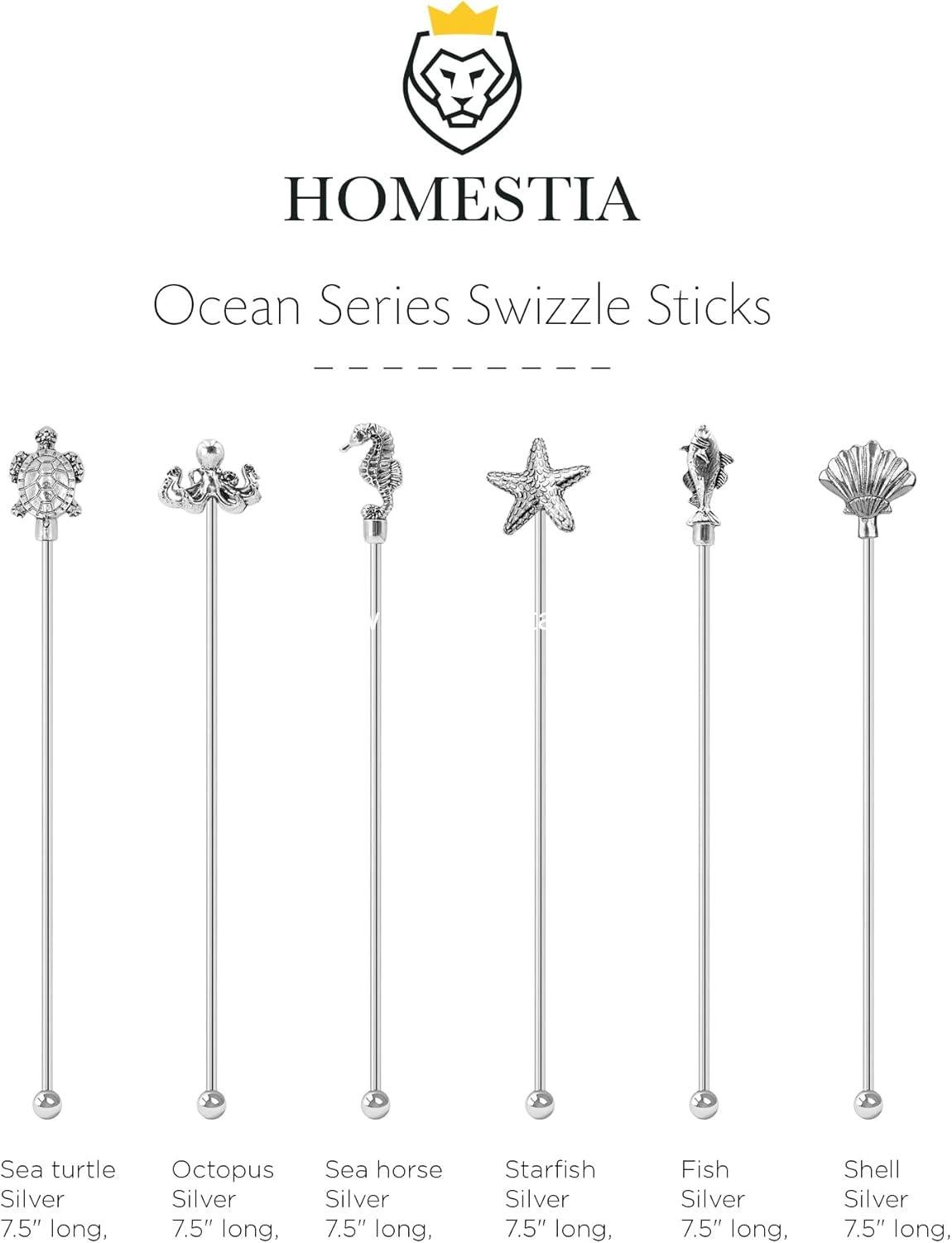 Wholesale 7.5-Inch Stainless Steel Coffee Beverage Stirrers with Animal Design, Set of 6 Cocktail Swizzle Sticks for Drinks Picks Tool - Manufacturer
