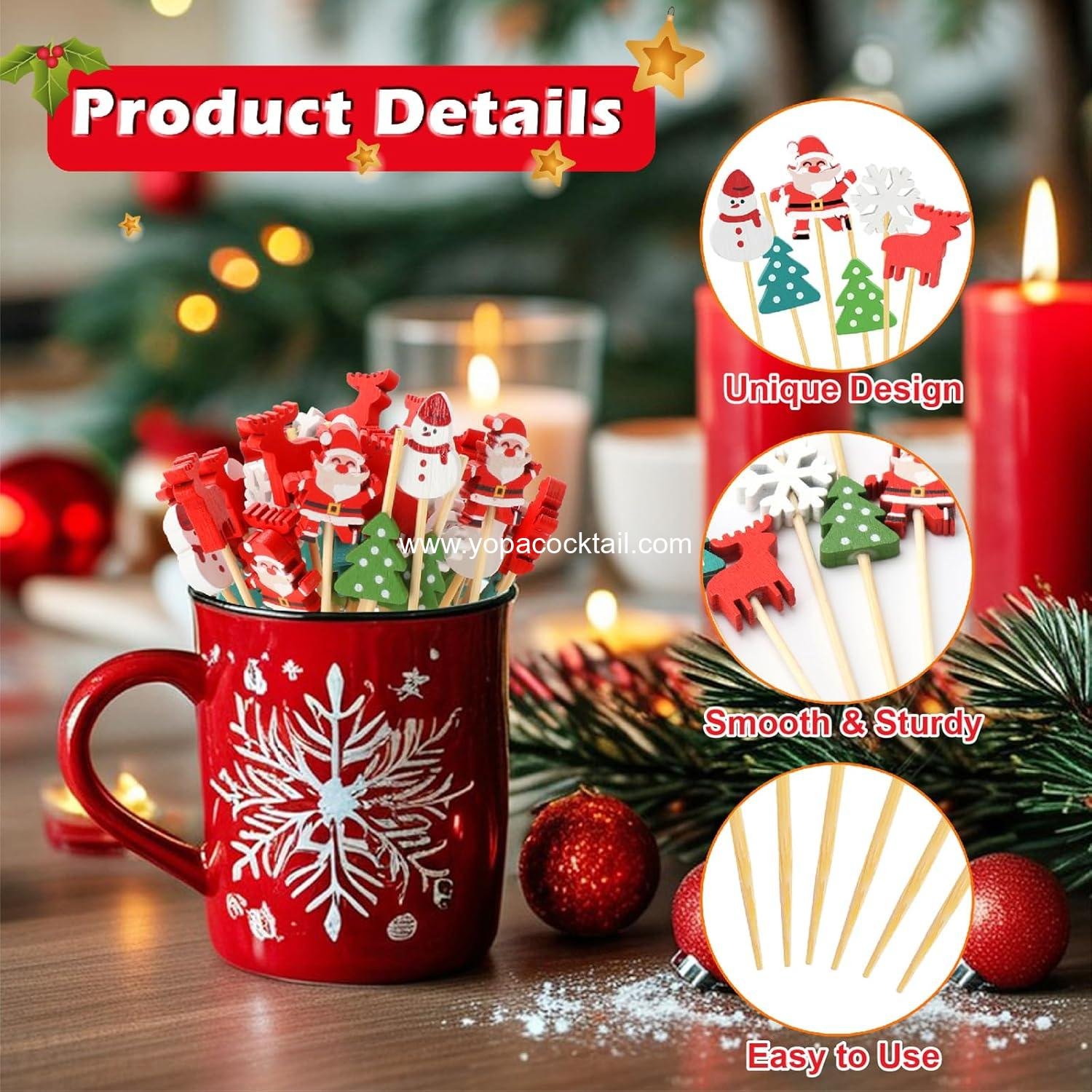 Wholesale Christmas Cocktail Picks, 4.7 IN Toothpicks for Appetizers, Fruit, Desserts, Sandwiches, and Charcuterie Skewers for Xmas Tree and Snowflake Decorations Themed Party Supplier Wholesale Christmas Cocktail Picks, 4.7 IN Toothpicks for Appetizers, Fruit, Desserts, Sandwiches, and Charcuterie Skewers for Xmas Tree and Snowflake Decorations Themed Party Supplier