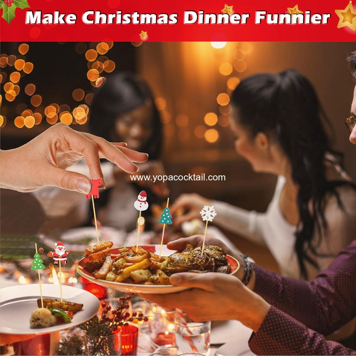 Wholesale Christmas Cocktail Picks, 4.7 IN Toothpicks for Appetizers, Fruit, Desserts, Sandwiches, and Charcuterie Skewers for Xmas Tree and Snowflake Decorations Themed Party Supplier Wholesale Christmas Cocktail Picks, 4.7 IN Toothpicks for Appetizers, Fruit, Desserts, Sandwiches, and Charcuterie Skewers for Xmas Tree and Snowflake Decorations Themed Party Supplier