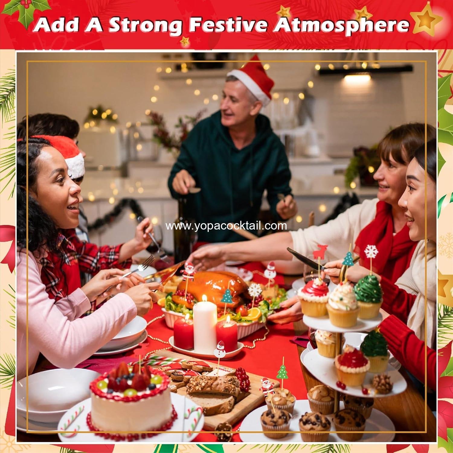 Wholesale Christmas Cocktail Picks, 4.7 IN Toothpicks for Appetizers, Fruit, Desserts, Sandwiches, and Charcuterie Skewers for Xmas Tree and Snowflake Decorations Themed Party Supplier Wholesale Christmas Cocktail Picks, 4.7 IN Toothpicks for Appetizers, Fruit, Desserts, Sandwiches, and Charcuterie Skewers for Xmas Tree and Snowflake Decorations Themed Party Supplier