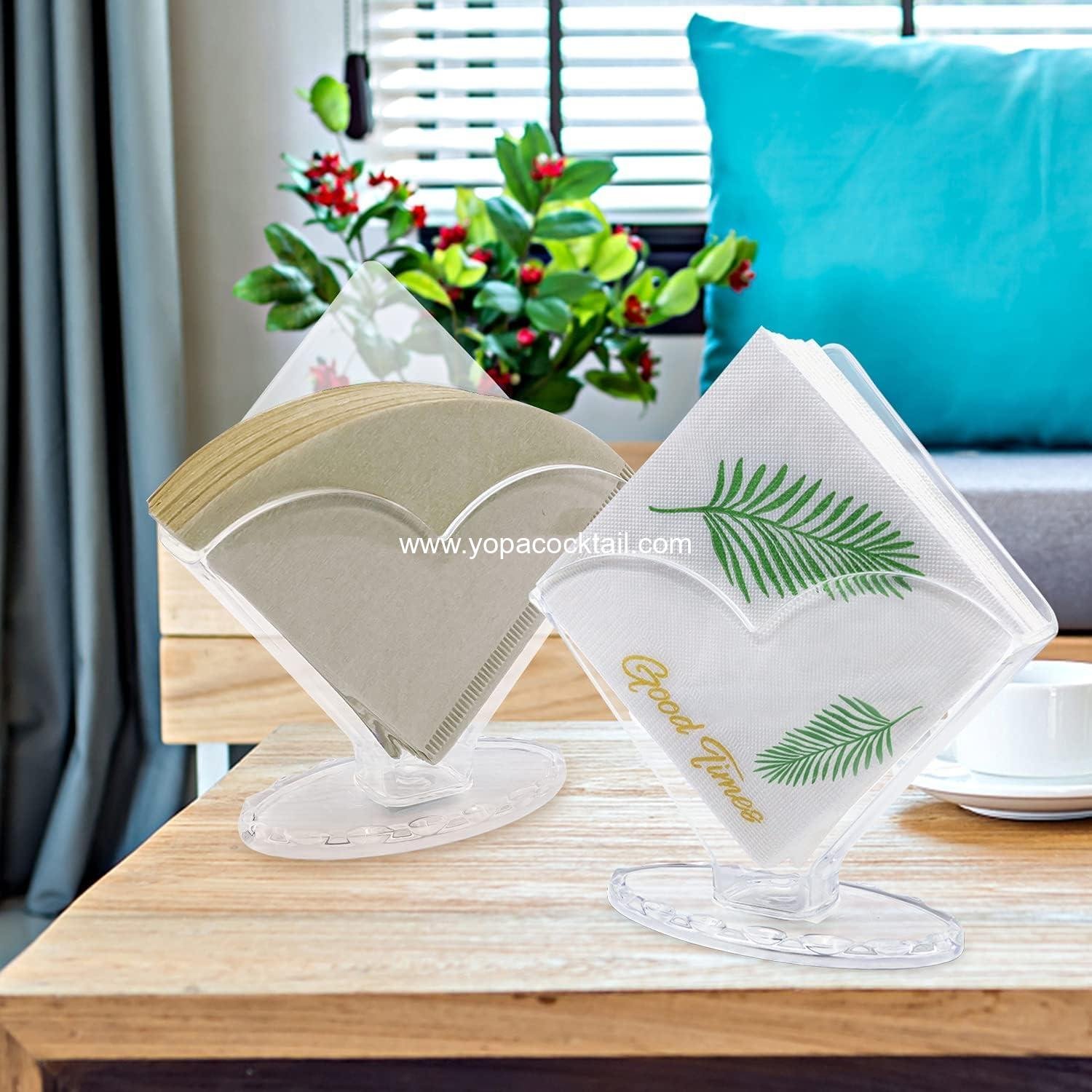 Wholesale Acrylic Clear Cocktail Napkin Holder 2 Pack, Modern Decorative Caddy for Tables and Kitchen Decor - Supplier