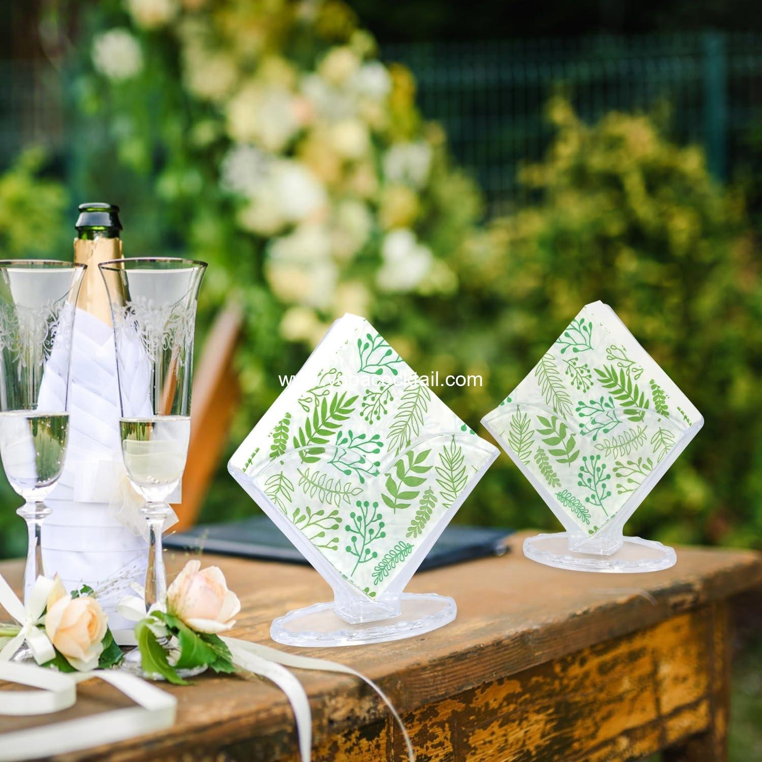 Wholesale Acrylic Clear Cocktail Napkin Holder 2 Pack, Modern Decorative Caddy for Tables and Kitchen Decor - Supplier