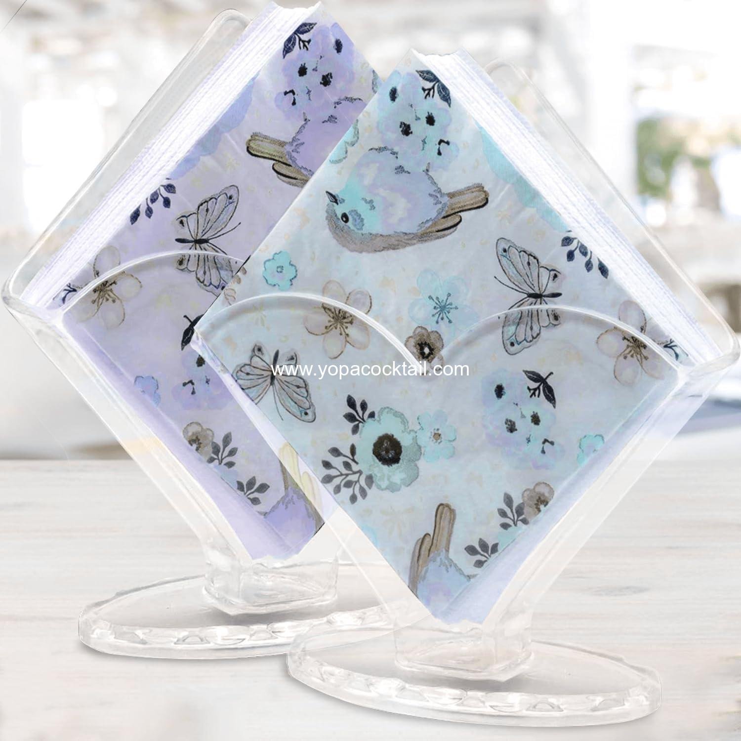 Wholesale Acrylic Clear Cocktail Napkin Holder 2 Pack, Modern Decorative Caddy for Tables and Kitchen Decor - Supplier