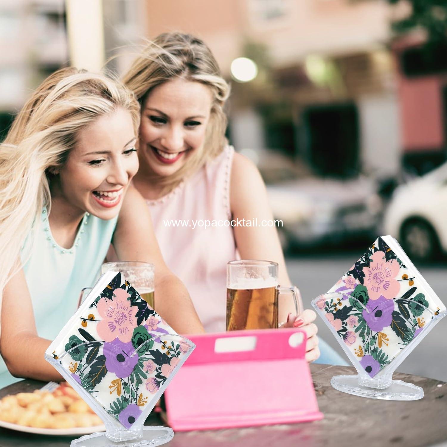 Wholesale Acrylic Clear Cocktail Napkin Holder 2 Pack, Modern Decorative Caddy for Tables and Kitchen Decor - Supplier