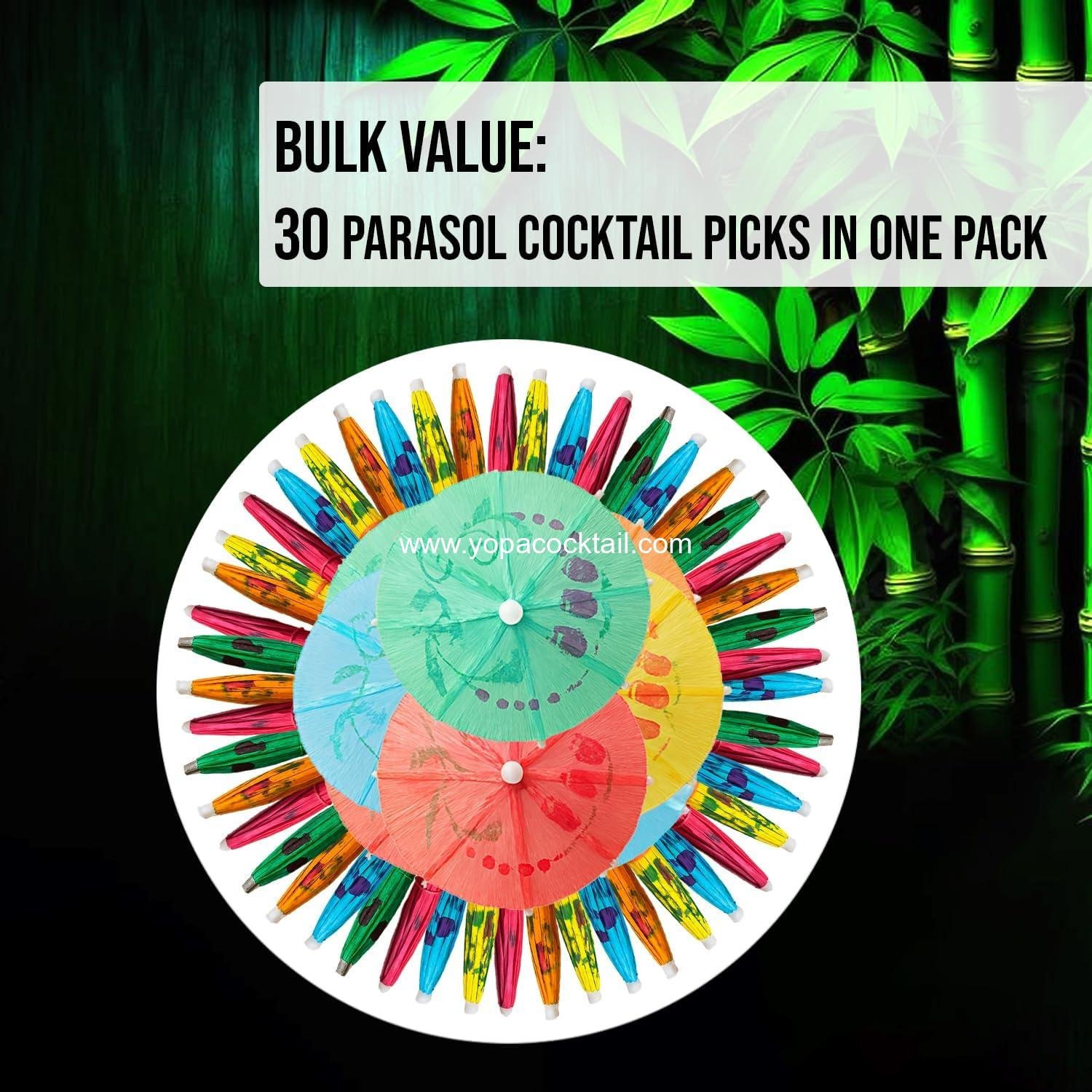 Wholesale 30Pcs Assorted Bamboo Wooden Cocktail Umbrella Picks - 3.9in Colorful Parasol Toothpicks for Tropical Drinks, Cupcake Toppers, Tiki Bars, Pool Parties, Luaus, and Summer Events - Supplier Wholesale 30Pcs Assorted Bamboo Wooden Cocktail Umbrella Picks - 3.9in Colorful Parasol Toothpicks for Tropical Drinks, Cupcake Toppers, Tiki Bars, Pool Parties, Luaus, and Summer Events - Supplier