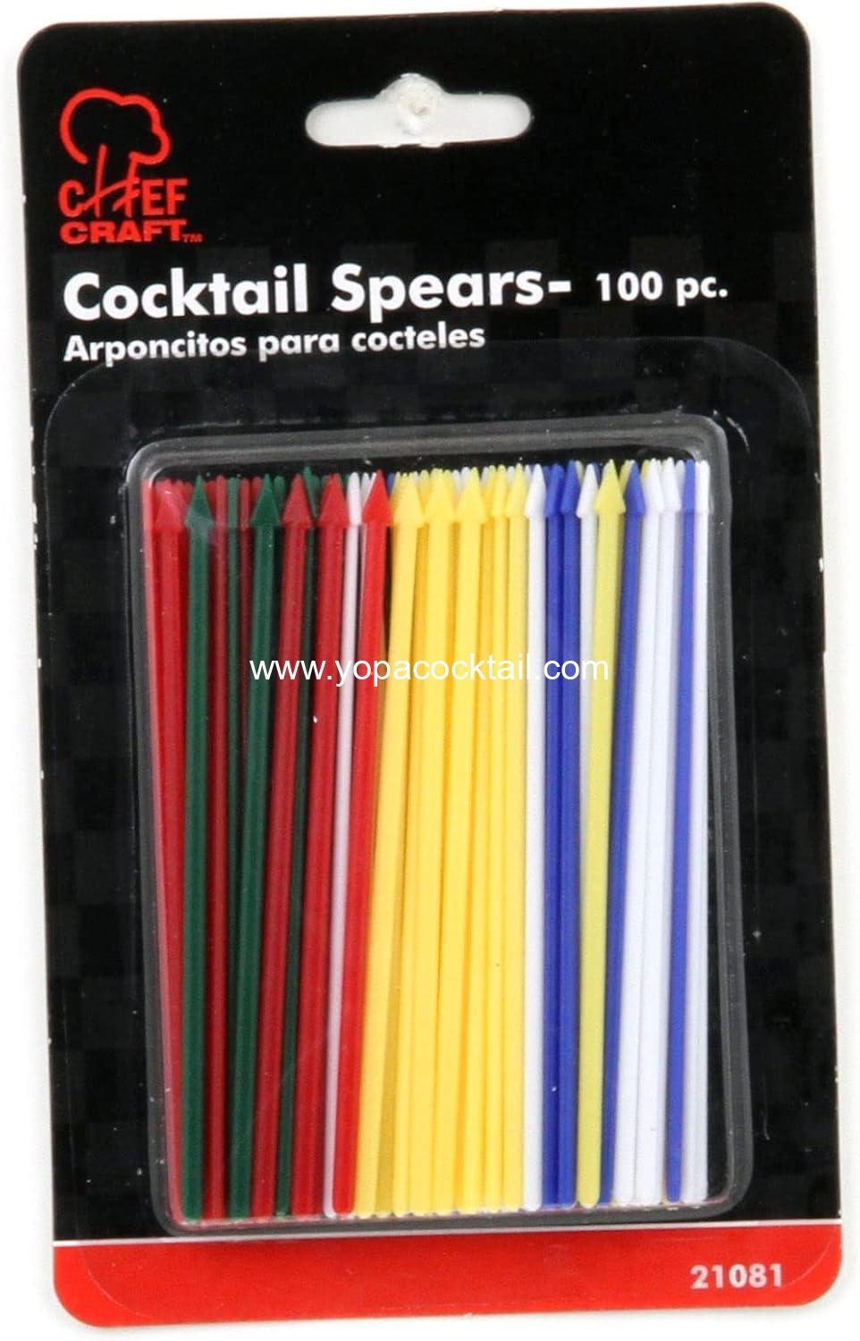 Wholesale 100 Piece Set Plastic Cocktail Spears, 3.25 inches Assorted Colors - Supplier Wholesale 100 Piece Set Plastic Cocktail Spears, 3.25 inches Assorted Colors - Supplier