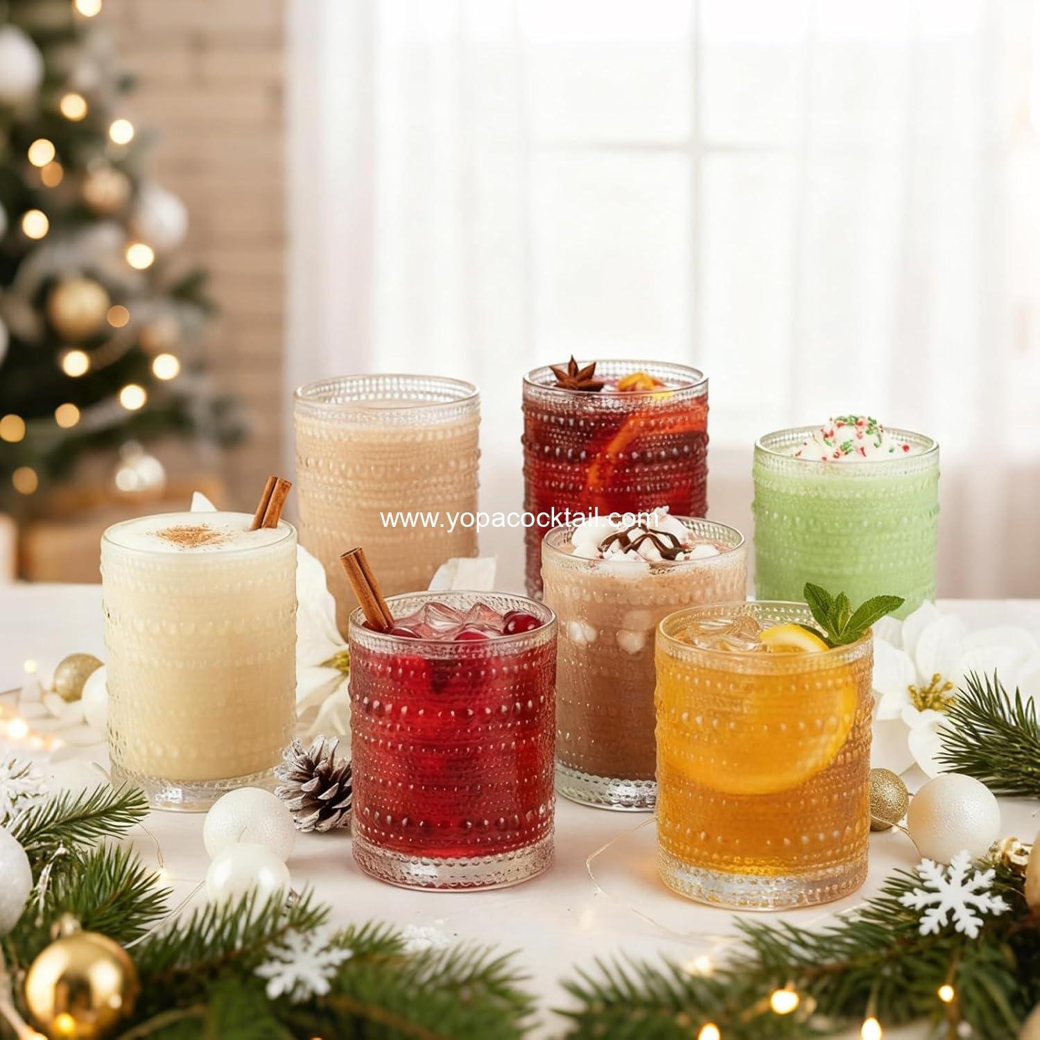 Wholesale Clear Hobnail Drinking Glasses Set, 12 Oz Highball & 10 Oz Cocktail Tumblers, Embossed Boho Glassware for Whiskey, Beer, Juice, Milk - Manufacturer