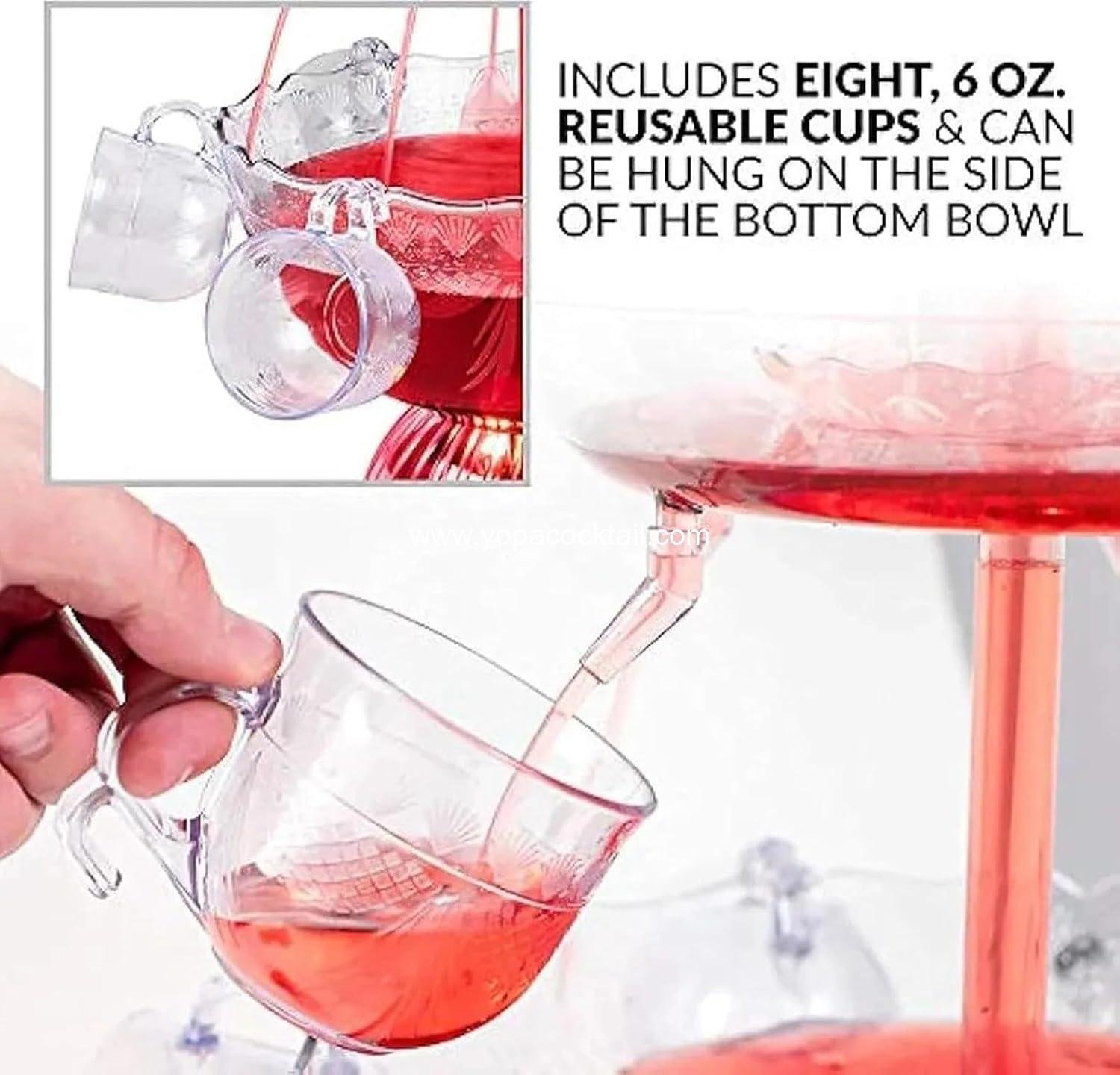 Wholesale 3-Tier Electric Drink Fountain with LED Light Base and 5 Reusable Cups, 1.5-Gallon Capacity Champagne Fountain for Wine, Beer, and Juice - Ideal for Weddings and Parties Supplier