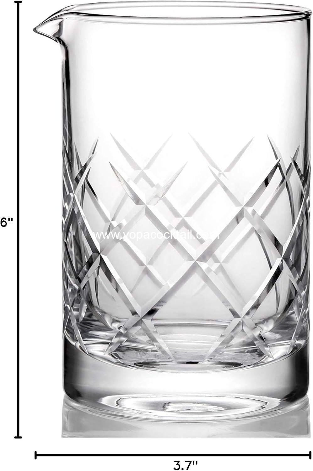 Wholesale 24 Oz Professional Cocktail Mixing Glass, Thick Bottom Seamless Crystal Mixing Glass Supplier
