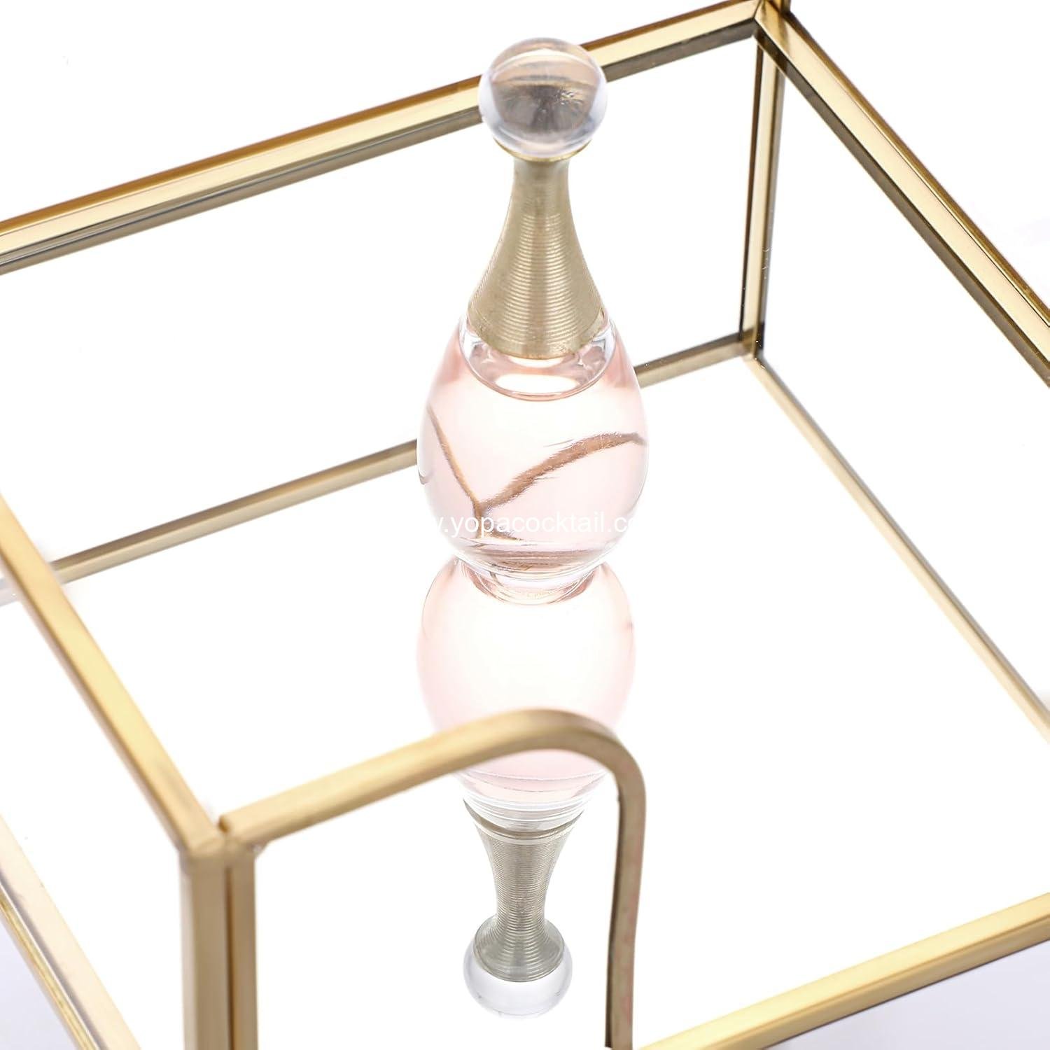 Wholesale Stylish Gold Square Glass Cocktail Napkin Holder for Dining Table, Kitchen, Picnic, Wedding Party Decor, Decorative Napkin Basket, Supplier