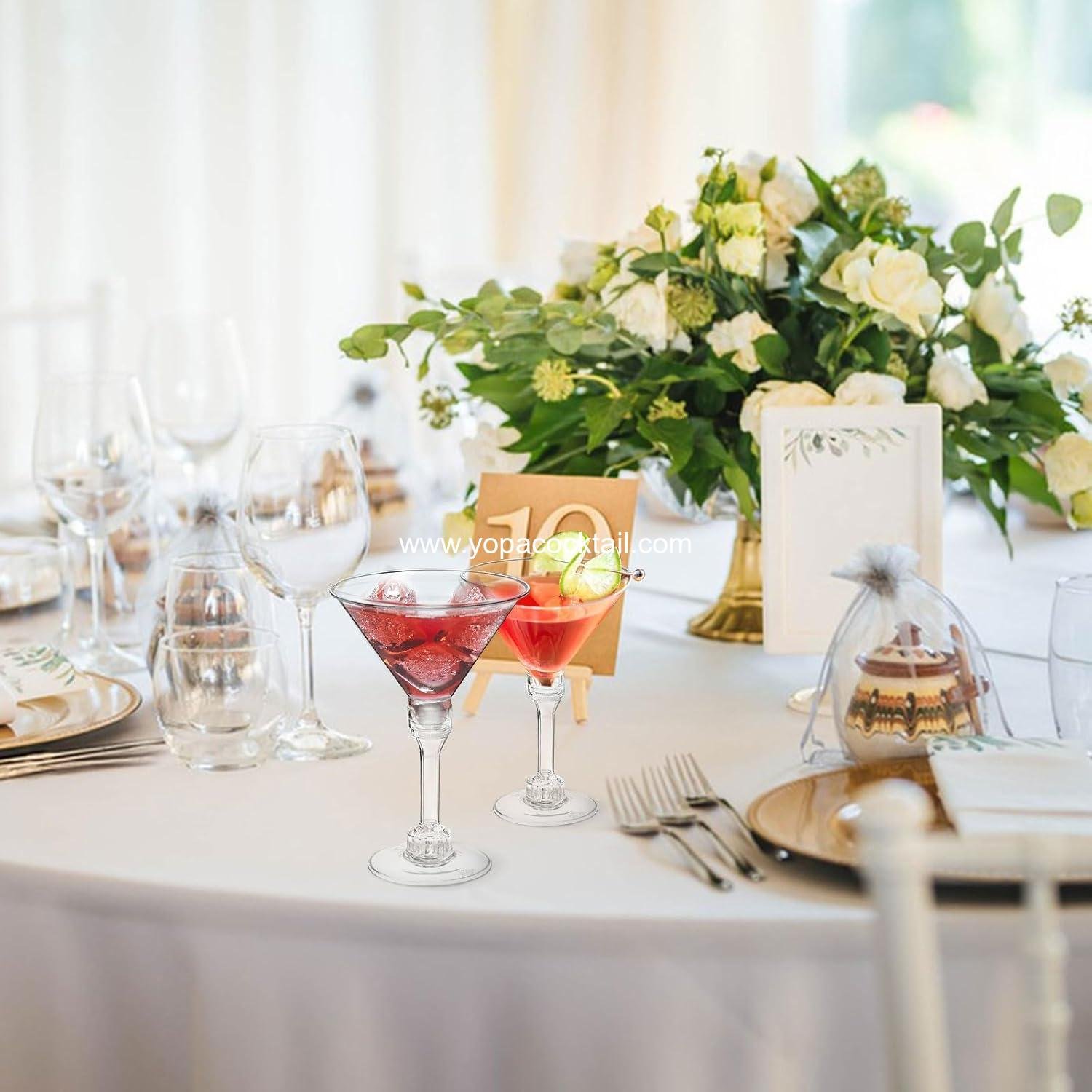 Wholesale 40 Pack 5 Oz Plastic Martini Glasses Disposable Cocktail Cups Tall Mini Martini and Margarita Glasses Ideal for Christmas New Year Parties Birthdays Weddings and All Events - Supplier