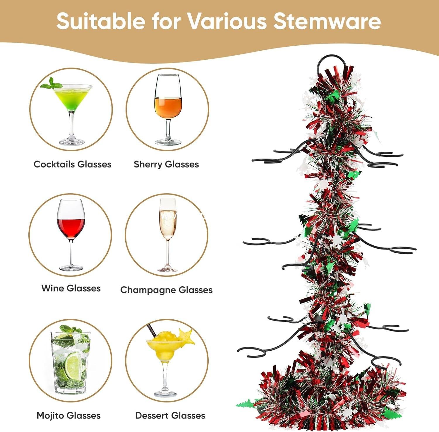 Wholesale Cocktail Tree Stand, 3-Tier Champagne Glass Holder for Parties, Drink Tower for Champagne, Cocktails, Martinis, and Margaritas | Factory