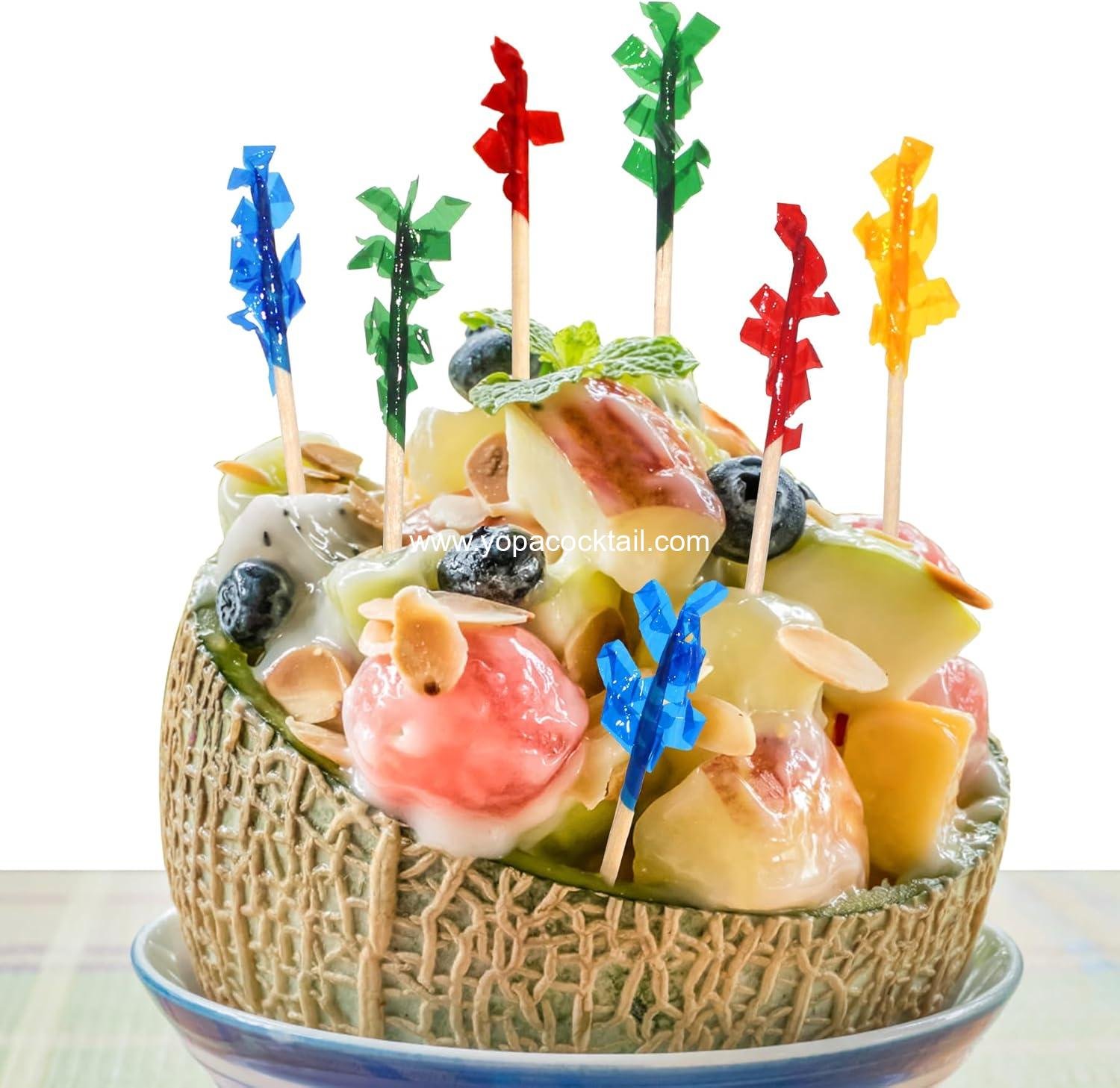 Wholesale 1000pcs 4-Inch Wooden Frill Picks, Assorted Colors for Cocktail Parties, Barbecues, and Club Sandwiches - Supplier