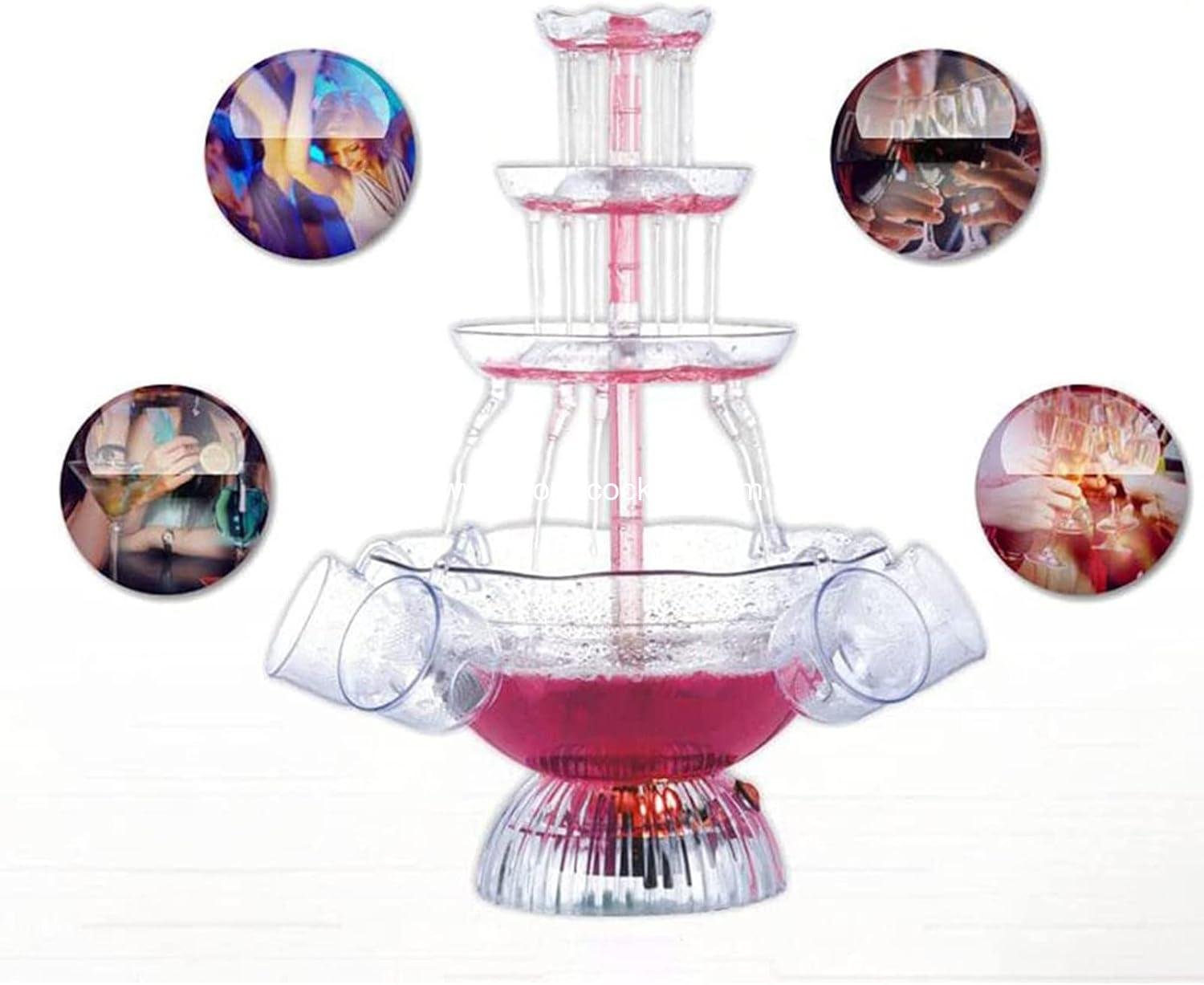 Wholesale 3-Layer Party LED-Lit Wine & Drink Fountain 1.5 Gallon with 5 Reusable Cups for Wedding Birthday Engagement Christmas Décor supplier