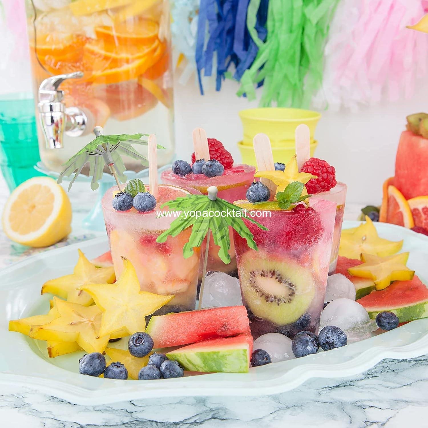 Wholesale 50pcs Cocktail Umbrellas - Coconut Palm Toothpick Decorations for Drinks Cupcakes & Fruit Tropical Themed Party supplier