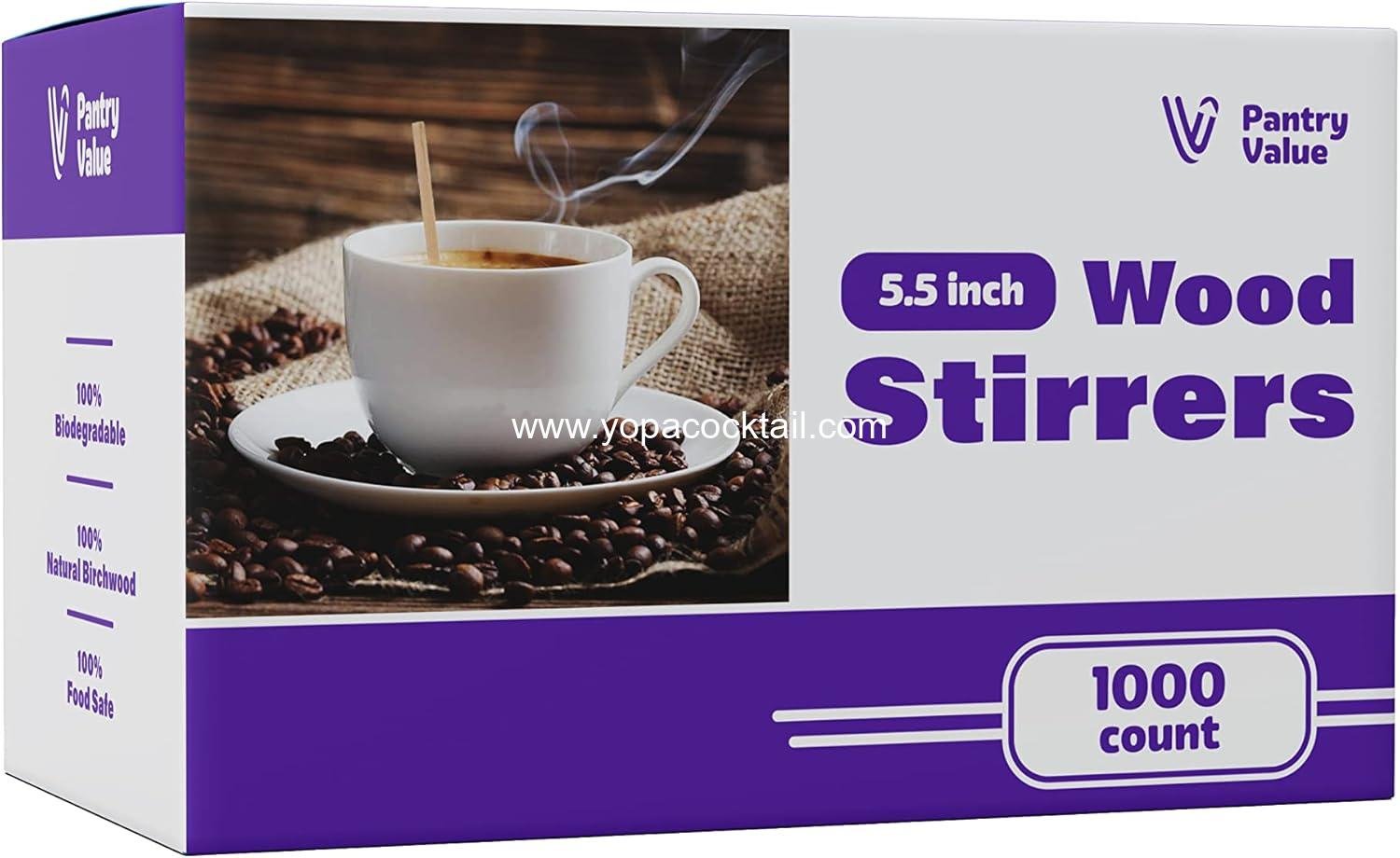 Wholesale 1000-Count 5.5-Inch Wooden Coffee Stirrers — Biodegradable Eco-Friendly Stir Sticks for Coffee & Cocktails manufacturer