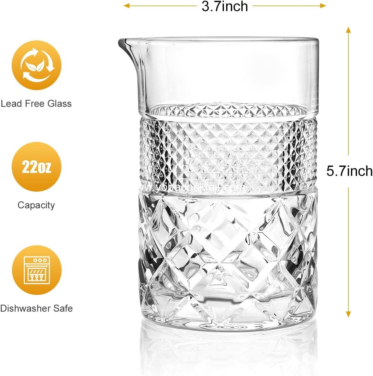 OEM 22 oz Cocktail Mixing Glass — Hand-Blown Crystal Barware | Professional Quality Gift for Wedding Anniversary Birthday Father's Day supplier