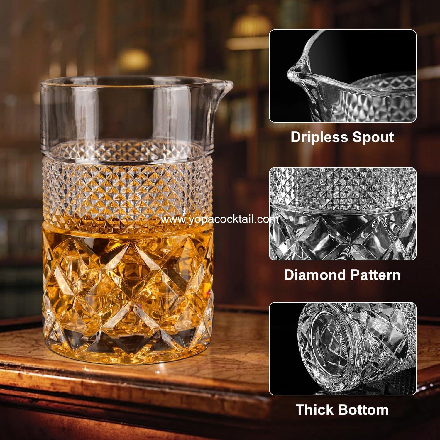 OEM 22 oz Cocktail Mixing Glass — Hand-Blown Crystal Barware | Professional Quality Gift for Wedding Anniversary Birthday Father's Day supplier