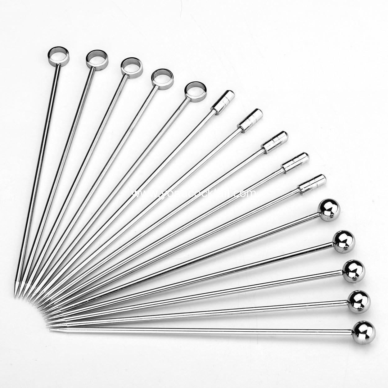 Wholesale Cocktail Picks Stainless Steel 15-Pack 4.25-Inch Reusable Martini Olive Skewers Garnish Sticks for Bloody Mary Drinks Appetizers Olives Citrus Fruit Decor Silver manufacturer