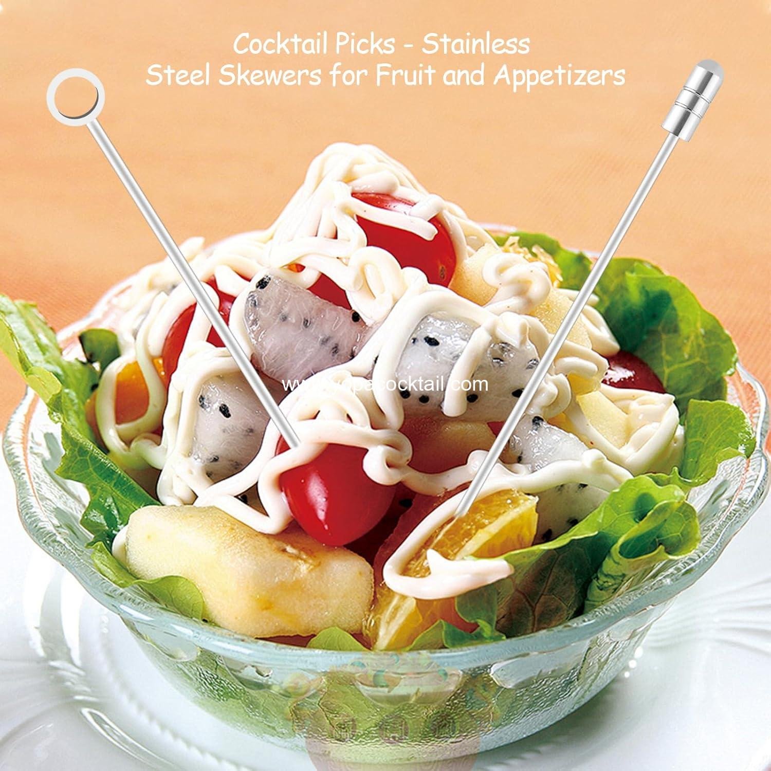 Wholesale Cocktail Picks Stainless Steel 15-Pack 4.25-Inch Reusable Martini Olive Skewers Garnish Sticks for Bloody Mary Drinks Appetizers Olives Citrus Fruit Decor Silver manufacturer