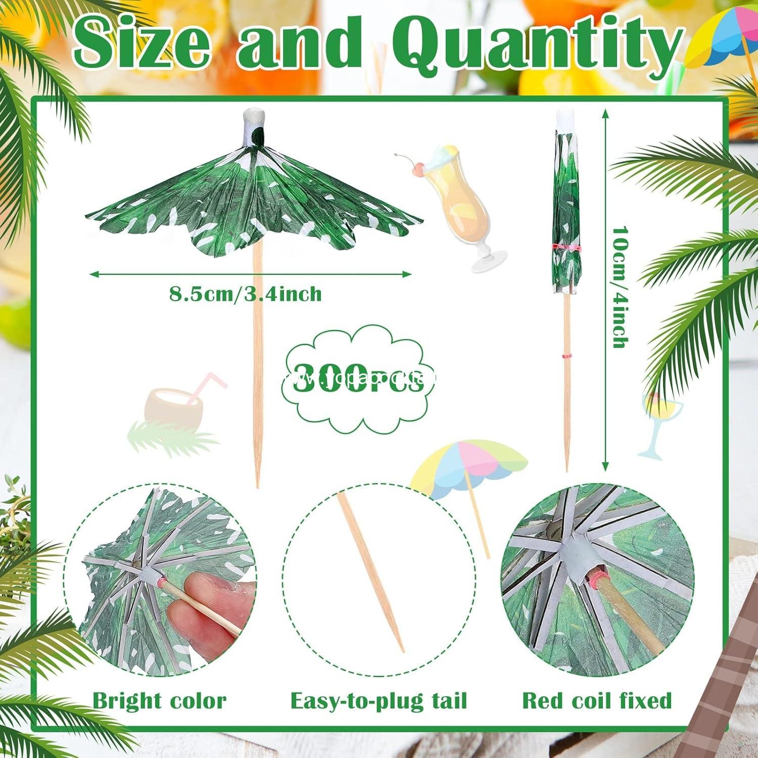 Wholesale 300-Piece Palm Tree Cocktail Umbrellas | Tropical Drink Picks & Cupcake Toppers for Summer Hawaiian Wedding Party manufacturer