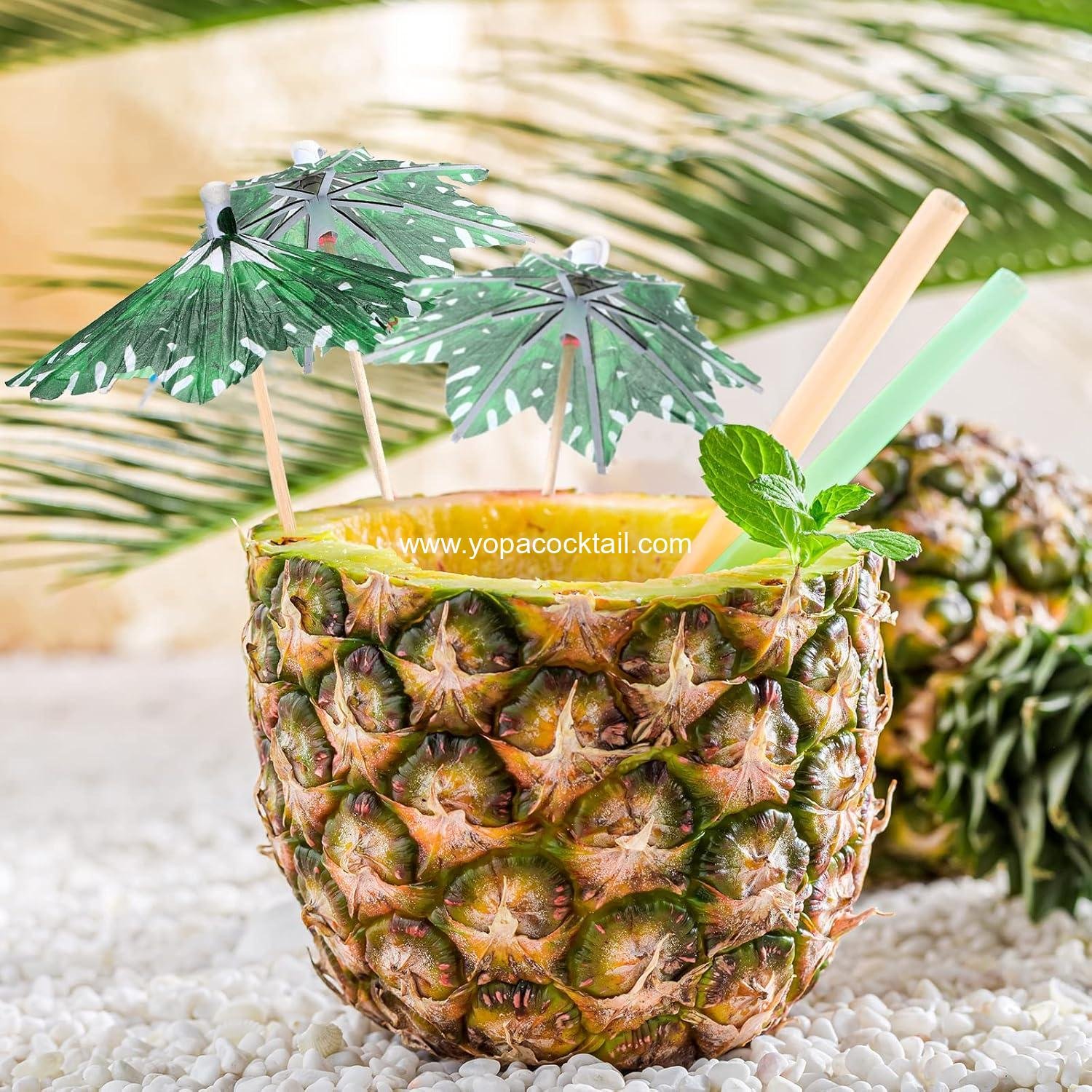 Wholesale 300-Piece Palm Tree Cocktail Umbrellas | Tropical Drink Picks & Cupcake Toppers for Summer Hawaiian Wedding Party manufacturer