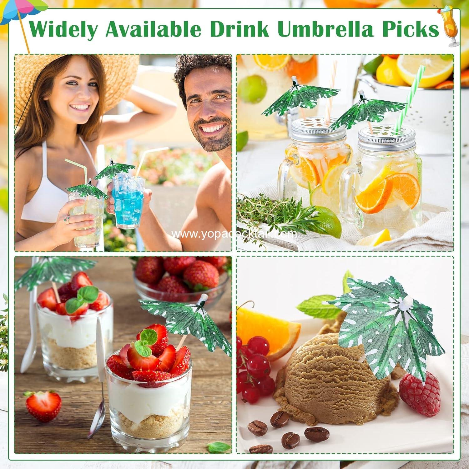 Wholesale 300-Piece Palm Tree Cocktail Umbrellas | Tropical Drink Picks & Cupcake Toppers for Summer Hawaiian Wedding Party manufacturer