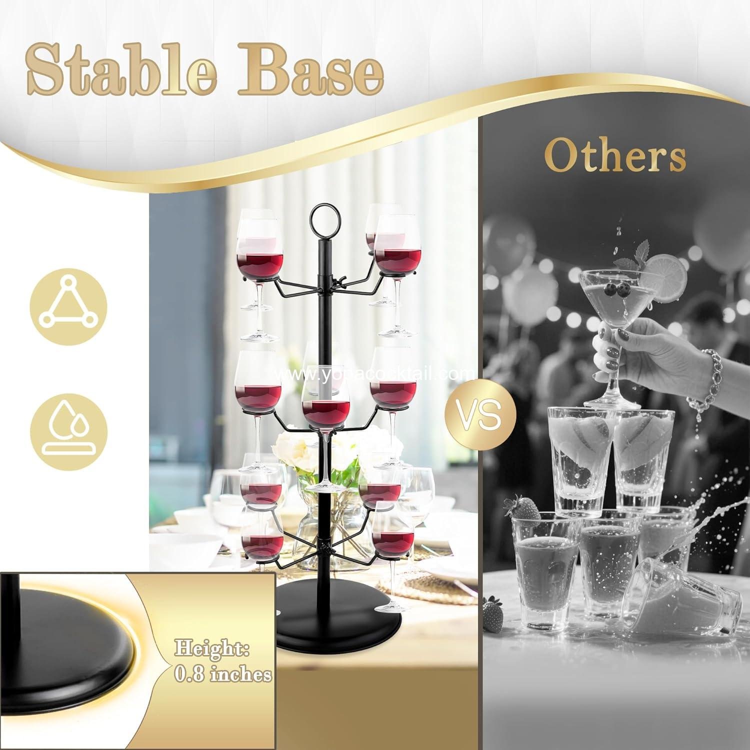 Wholesale 3-Tier 12-Holder Cocktail Tree Stand Champagne Tower for Martini Margarita Cups Weddings Parties supplier
