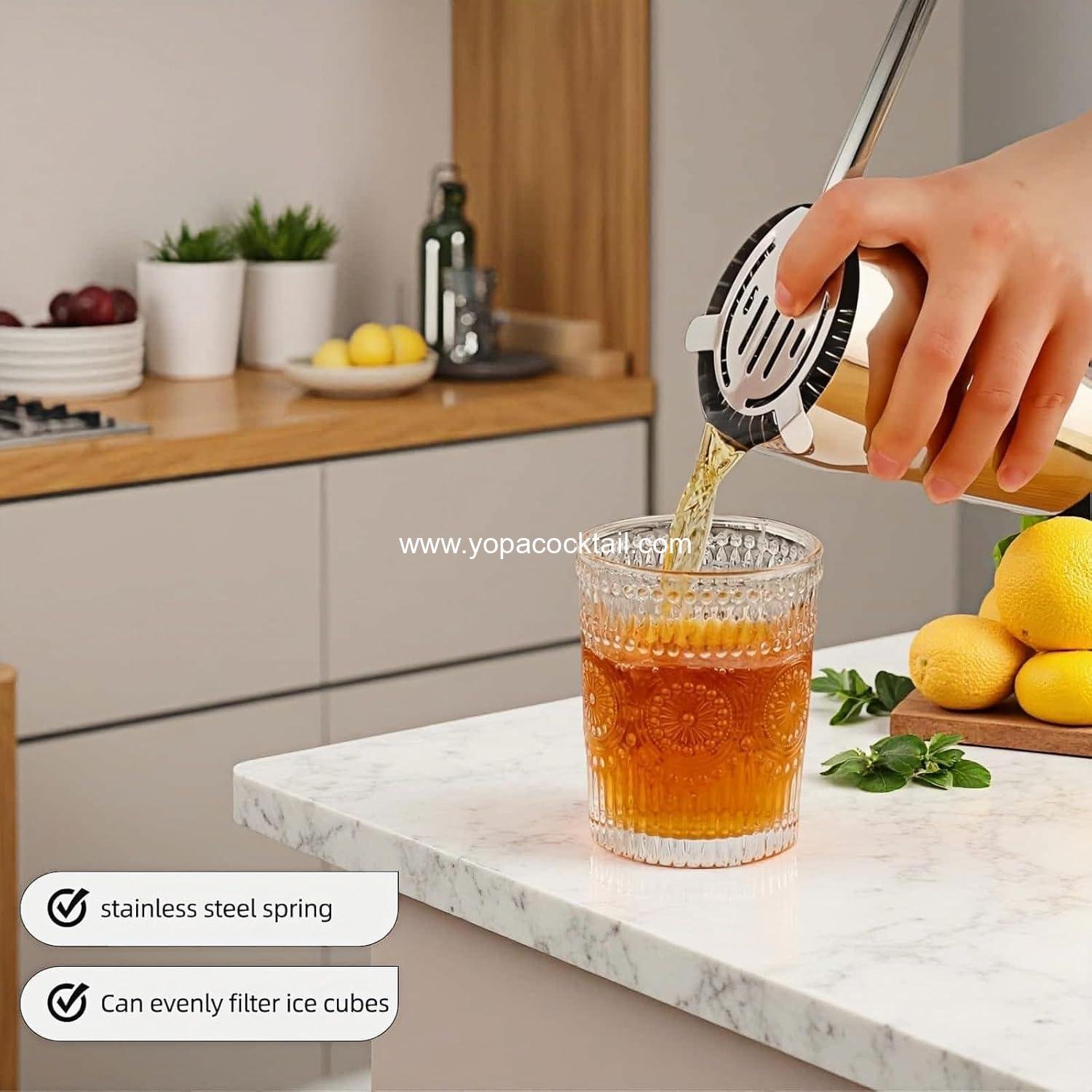 Wholesale Cocktail Strainer — Fine Mesh Detachable Spring Leakproof Fits Shaker Tins & Pint Glasses 304 Stainless Steel Dishwasher Safe supplier Wholesale Cocktail Strainer — Fine Mesh Detachable Spring Leakproof Fits Shaker Tins & Pint Glasses 304 Stainless Steel Dishwasher Safe supplier