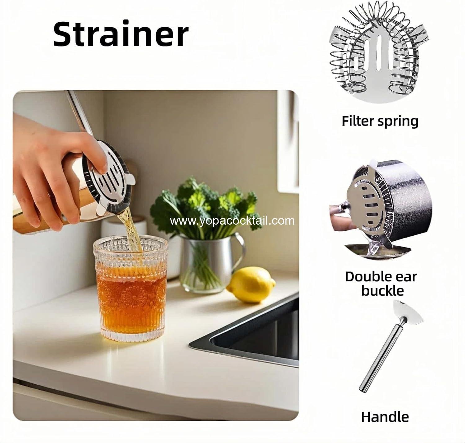 Wholesale Cocktail Strainer — Fine Mesh Detachable Spring Leakproof Fits Shaker Tins & Pint Glasses 304 Stainless Steel Dishwasher Safe supplier Wholesale Cocktail Strainer — Fine Mesh Detachable Spring Leakproof Fits Shaker Tins & Pint Glasses 304 Stainless Steel Dishwasher Safe supplier