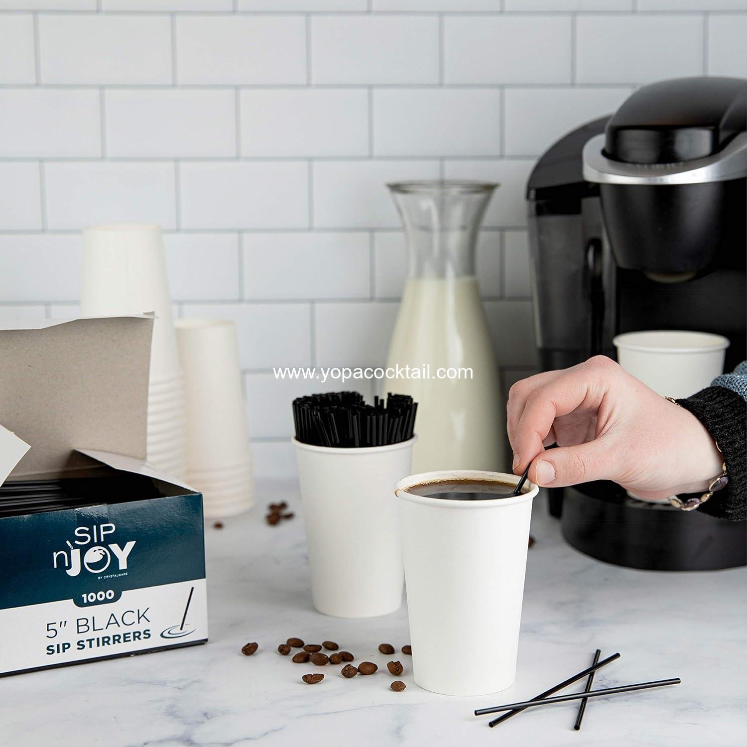 wholesale Coffee Stirrer Sticks Disposable Plastic Drink Stirrers 5-Inch 1000 Count Black Pack of 1 Use as Coffee Straws or Cocktail Mixers supplier