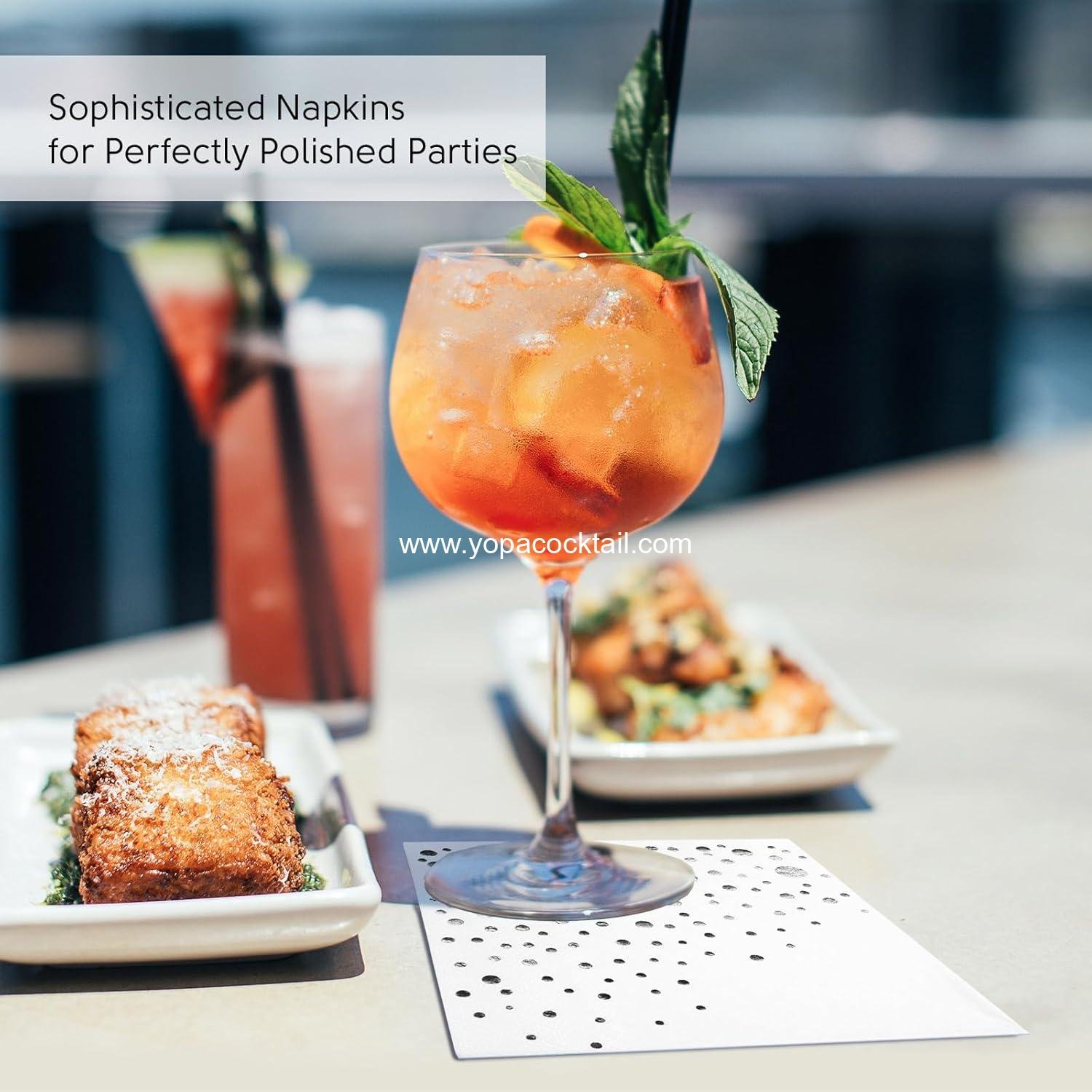 Wholesale 5x5 in White Silver Star Cocktail Napkins 100 Pack 3-Ply manufacturer