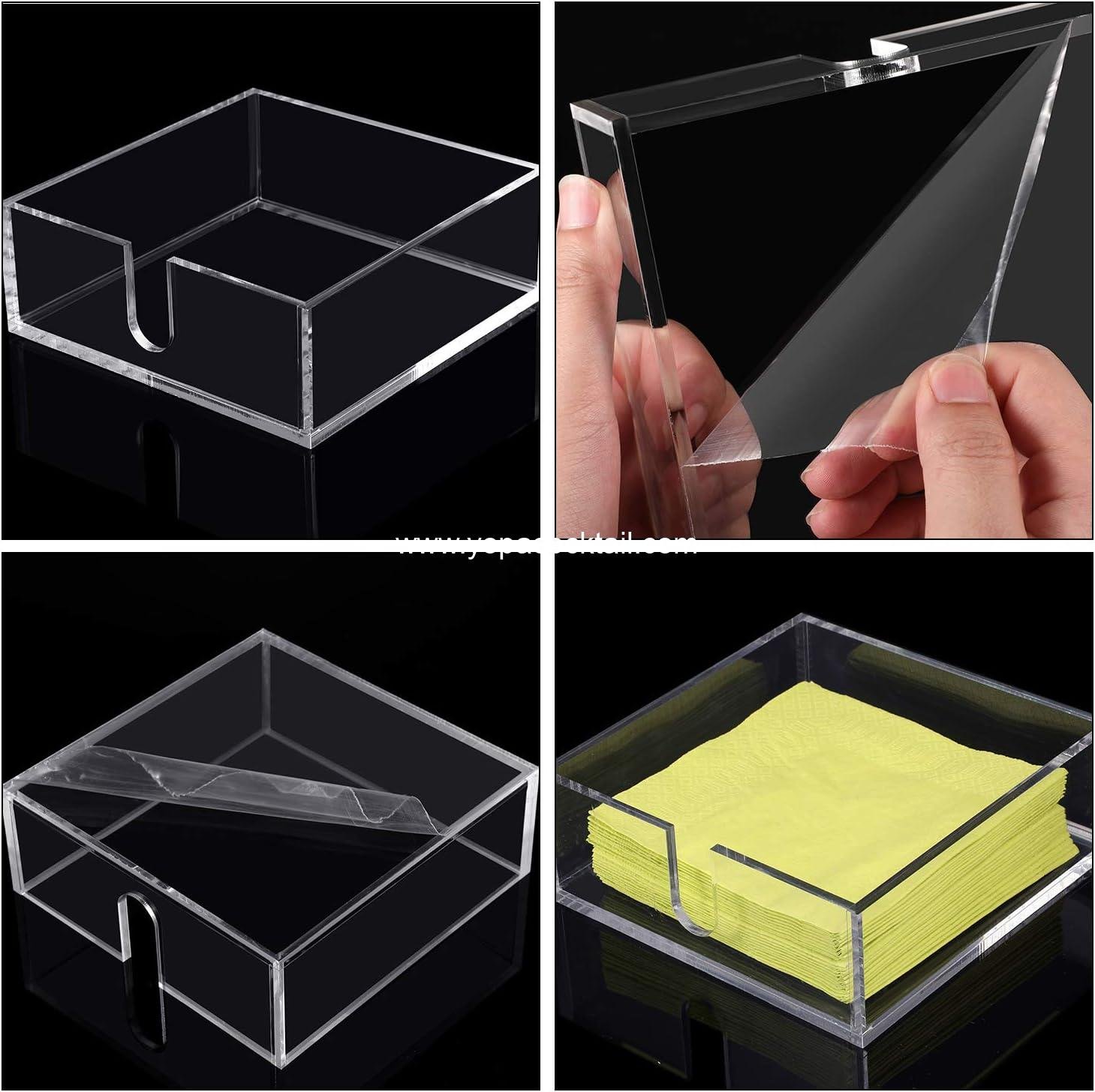 Wholesale Acrylic Cocktail Napkin Holder 2-Pack Clear Square/Rectangle for Table Dinner Kitchen Bar 5.5 x 5.5 Inch supplier Wholesale Acrylic Cocktail Napkin Holder 2-Pack Clear Square/Rectangle for Table Dinner Kitchen Bar 5.5 x 5.5 Inch supplier