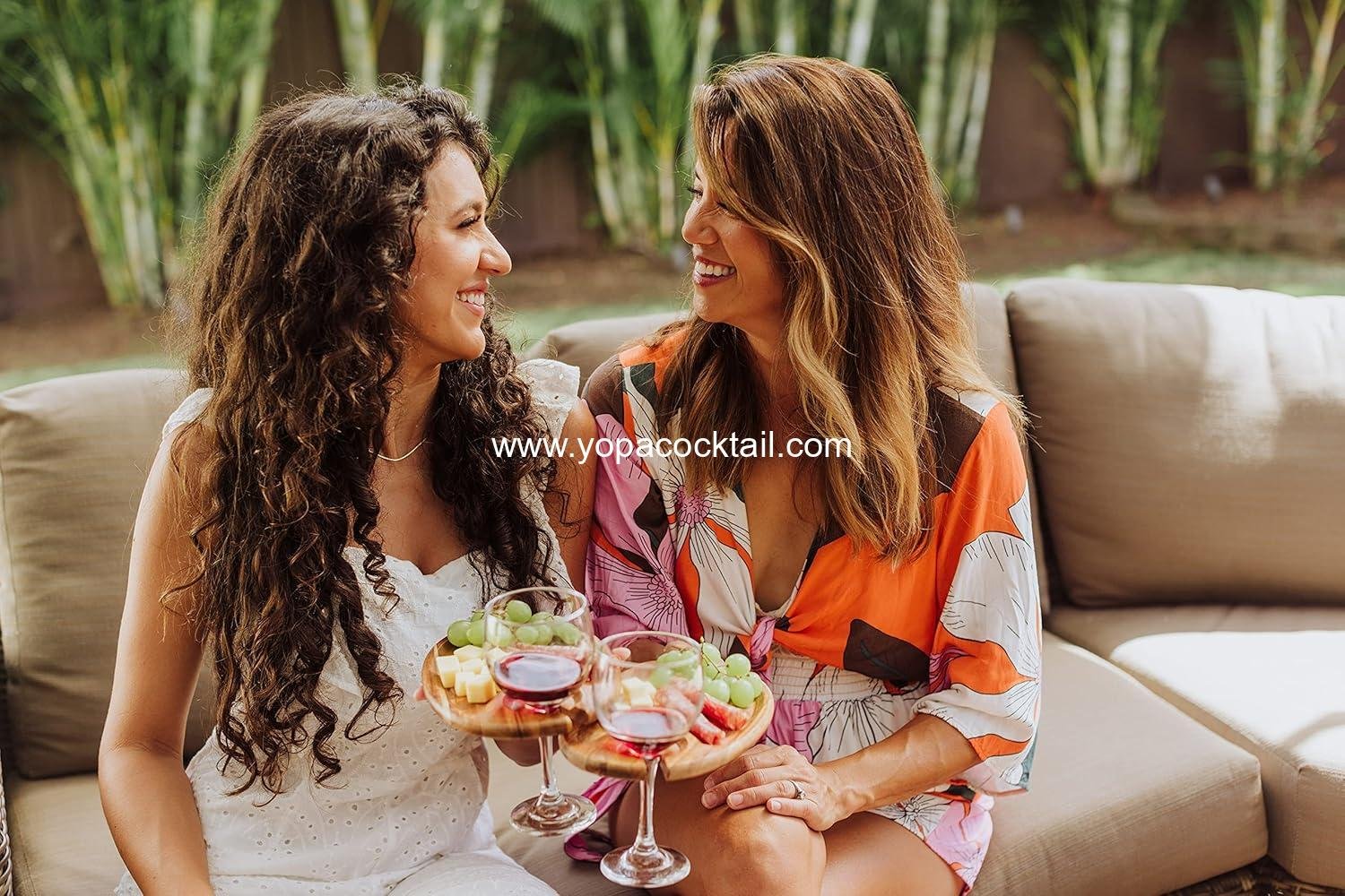 Wholesale Set of 4 Oval Acacia Wine Appetizer Plates with Glass Holder | Mini Charcuterie & Cheese Serving Boards manufacturer Wholesale Set of 4 Oval Acacia Wine Appetizer Plates with Glass Holder | Mini Charcuterie & Cheese Serving Boards manufacturer