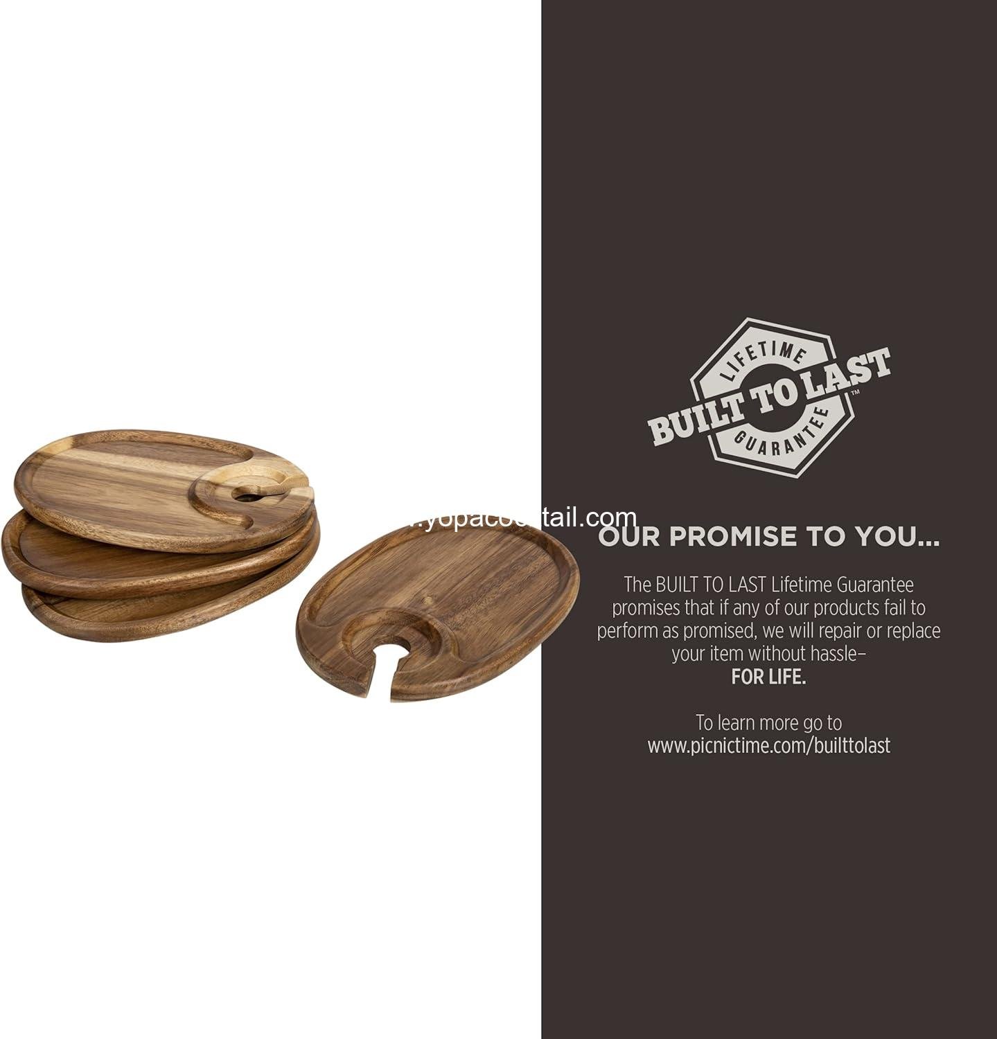 Wholesale Set of 4 Oval Acacia Wine Appetizer Plates with Glass Holder | Mini Charcuterie & Cheese Serving Boards manufacturer Wholesale Set of 4 Oval Acacia Wine Appetizer Plates with Glass Holder | Mini Charcuterie & Cheese Serving Boards manufacturer