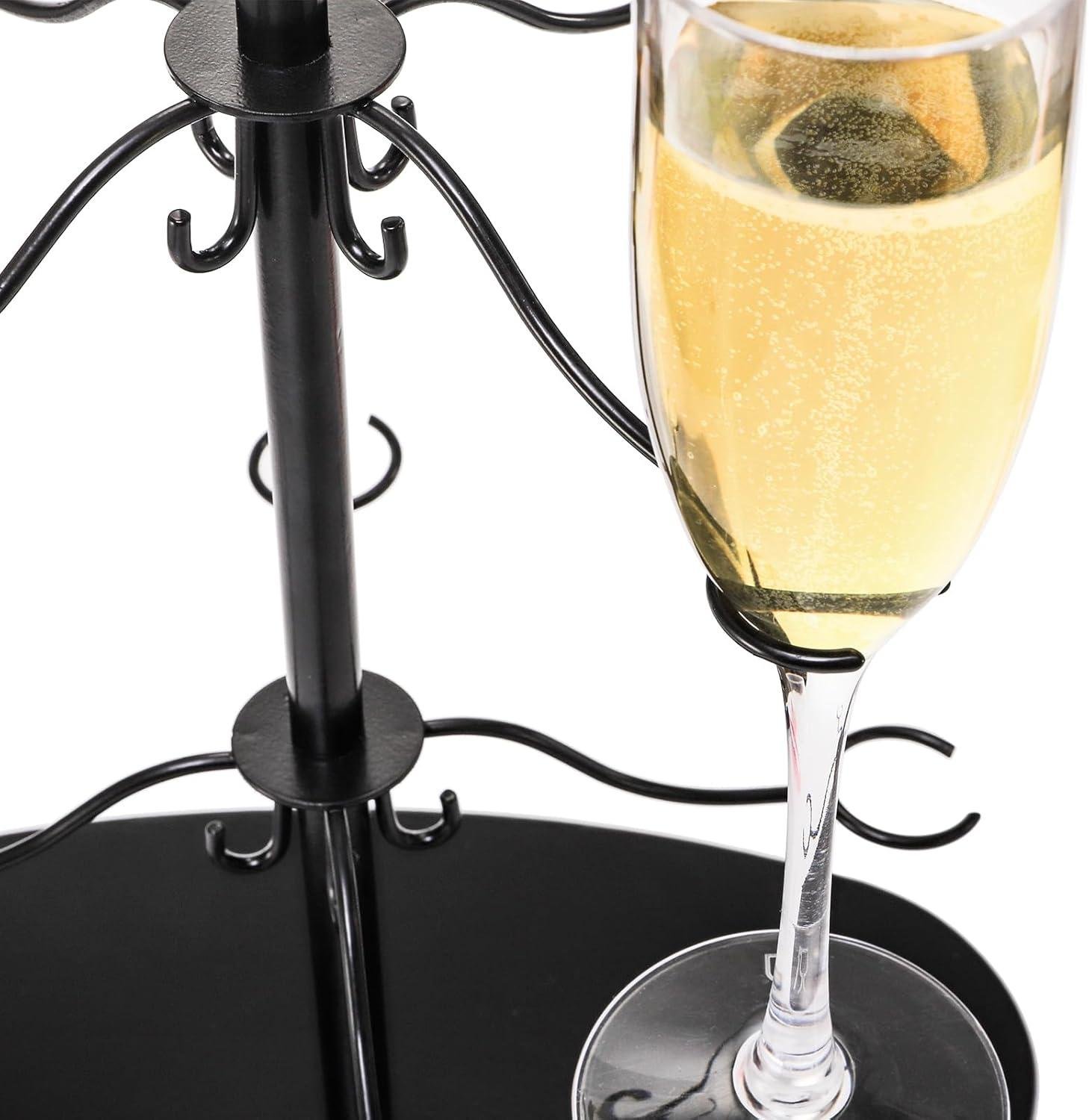 OEM 3-Tier 12-Holder Cocktail Tree Stand — Champagne & Wine Glass Display for Weddings Parties supplier